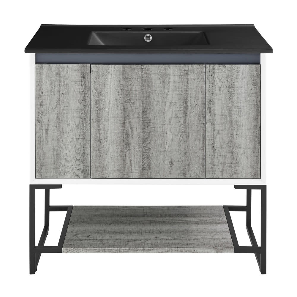 Swiss Madison SM-BV143-3MB Marseille 36″ – Gray Oak / Matte Black