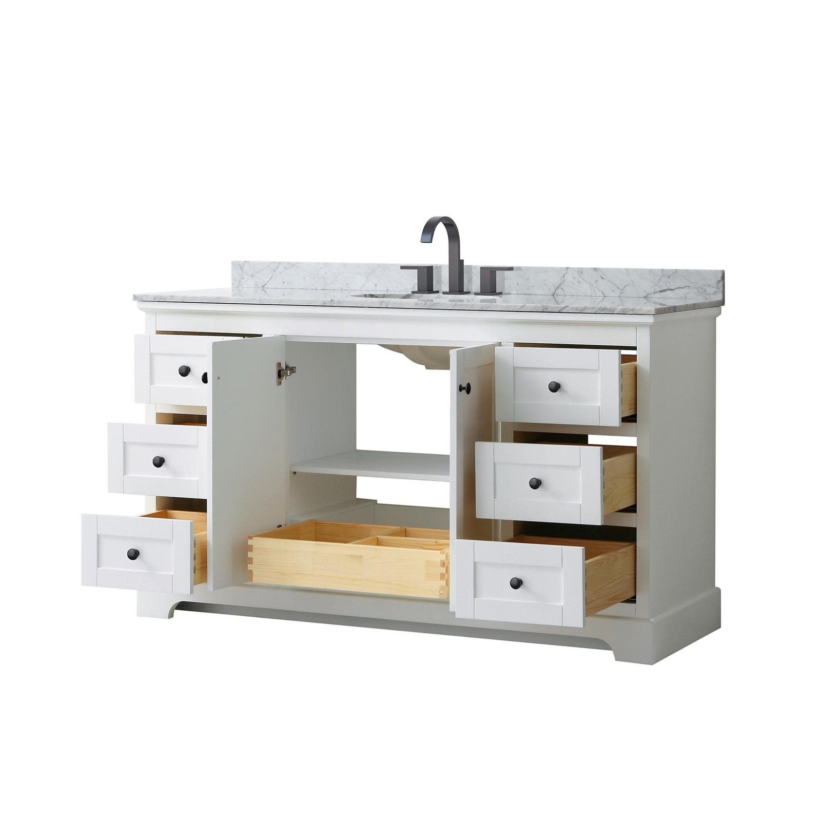 Wyndham Collection WCV232360SCMUNOMXX Avery 60″ – Dark Gray / White Carrara