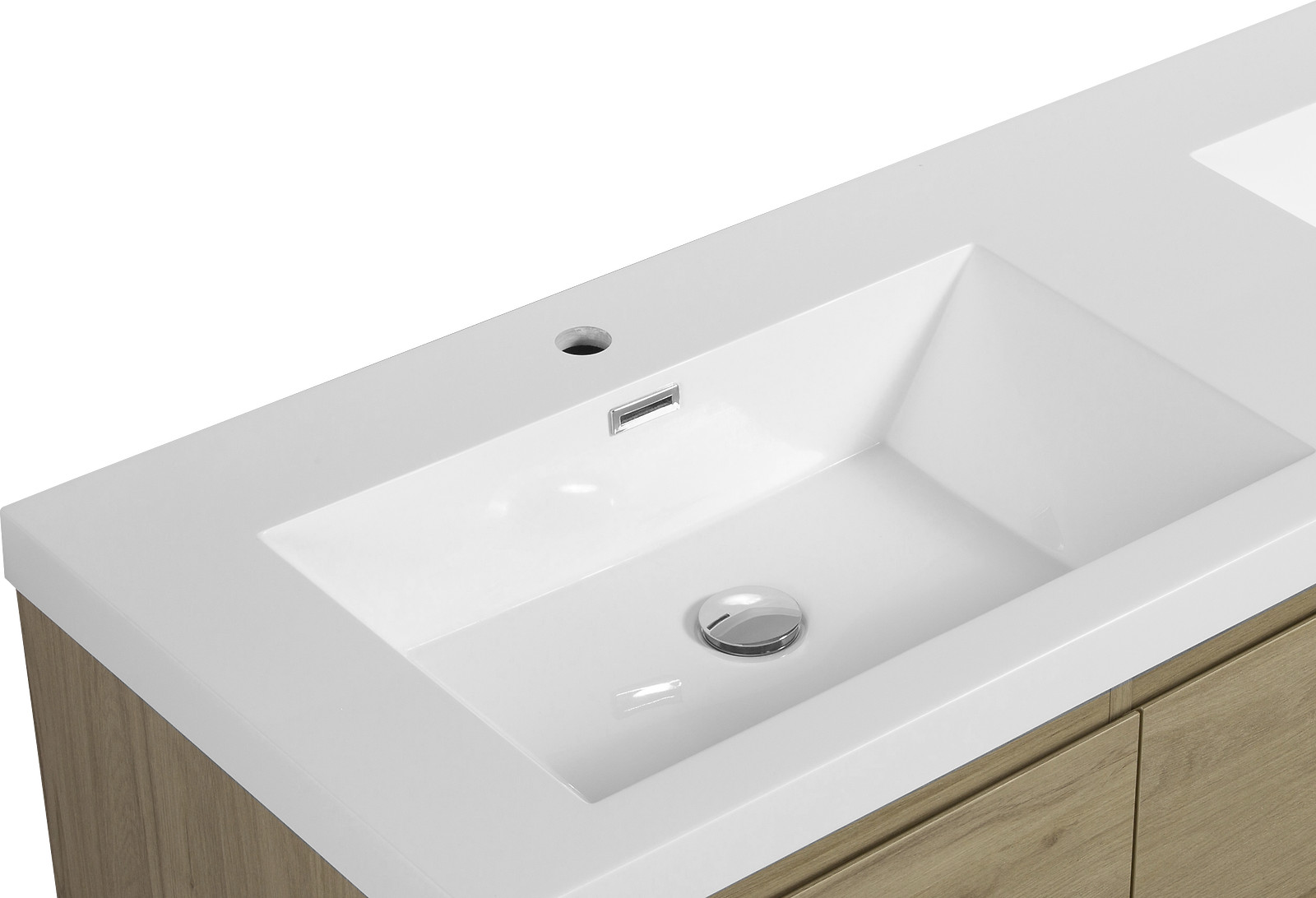 60″ Floating Wall-Mounted Bathroom Vanity 2Drawers Doors Double Resin Basin Sink