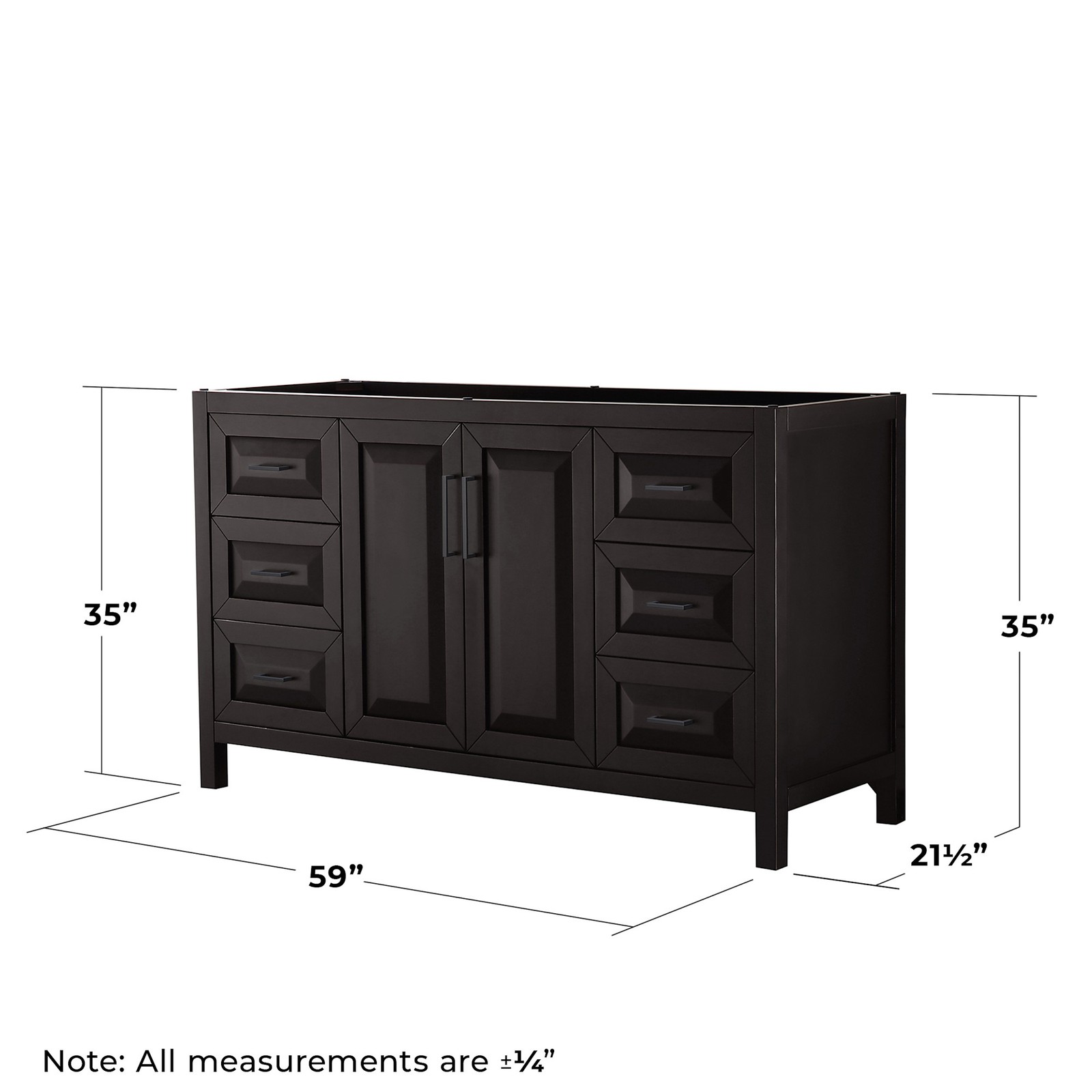 Wyndham Collection WCV252560SCXSXXM58 Daria 59″ Single – Dark Gray / Matte Black