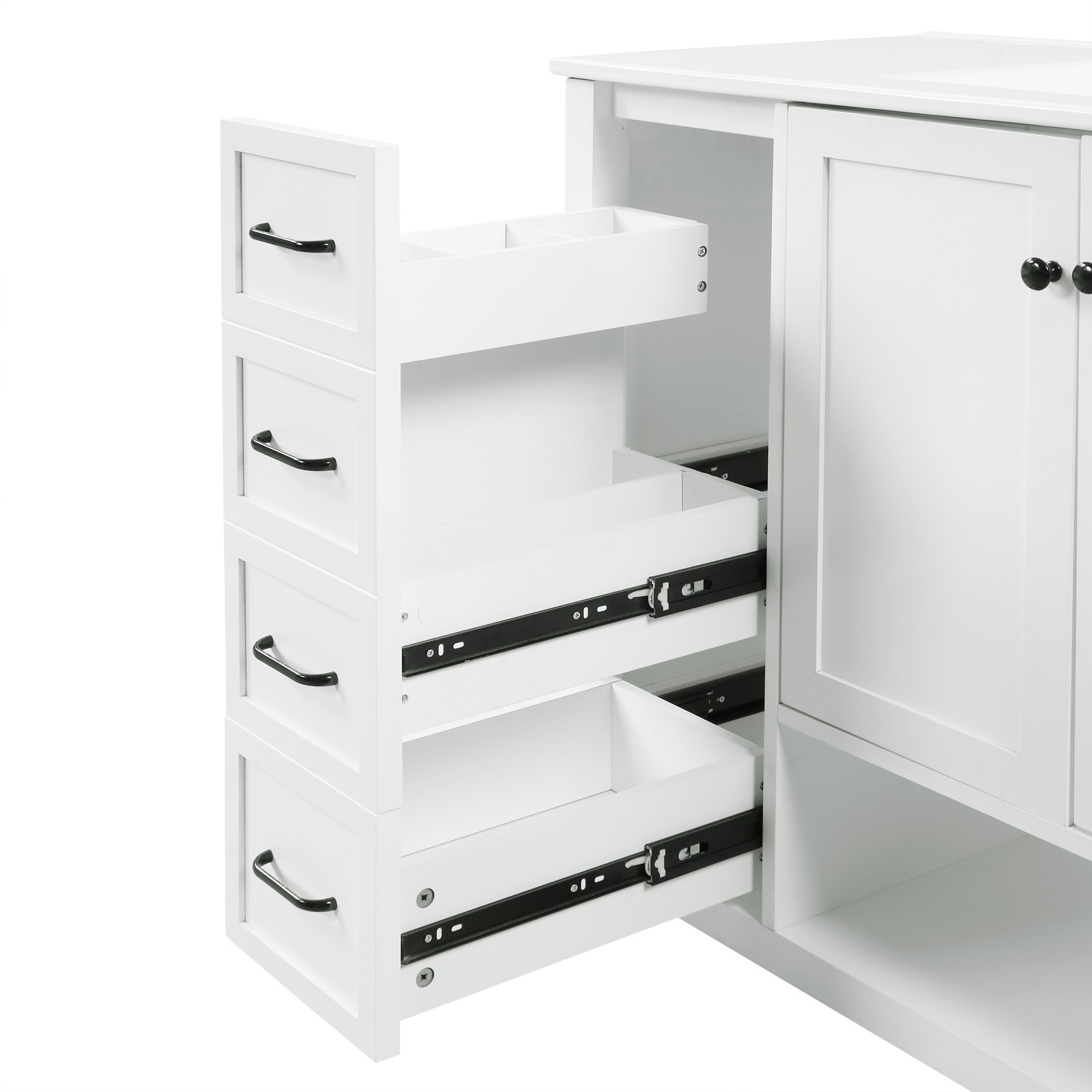36″ Bathroom Vanity with Ceramic Sink, Modern Storage Cabinet w/Doors & Drawers