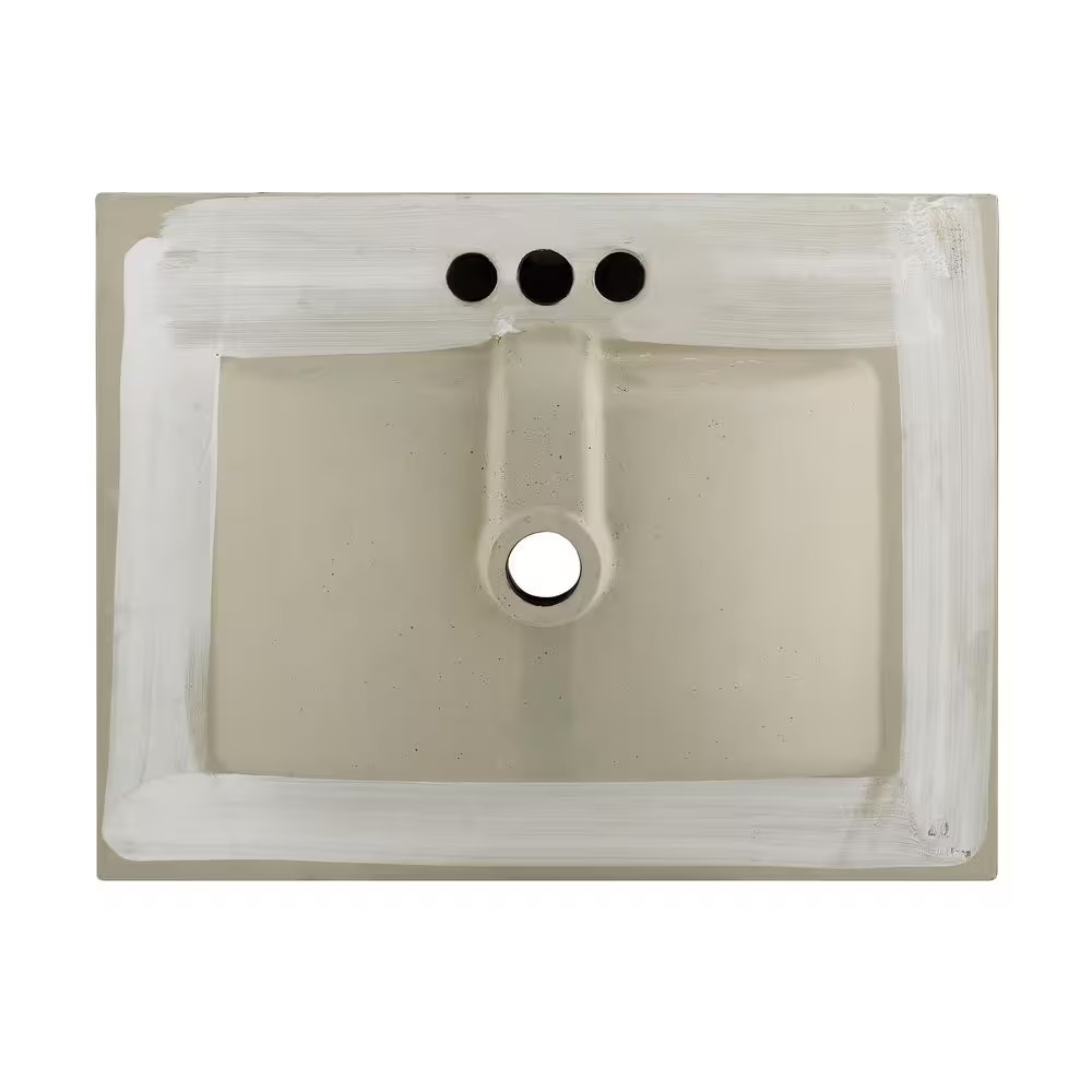 24 In. W X 18.5 In. D Ceramic Vanity Top with 4 In. Centerset Faucet Holes in Ma