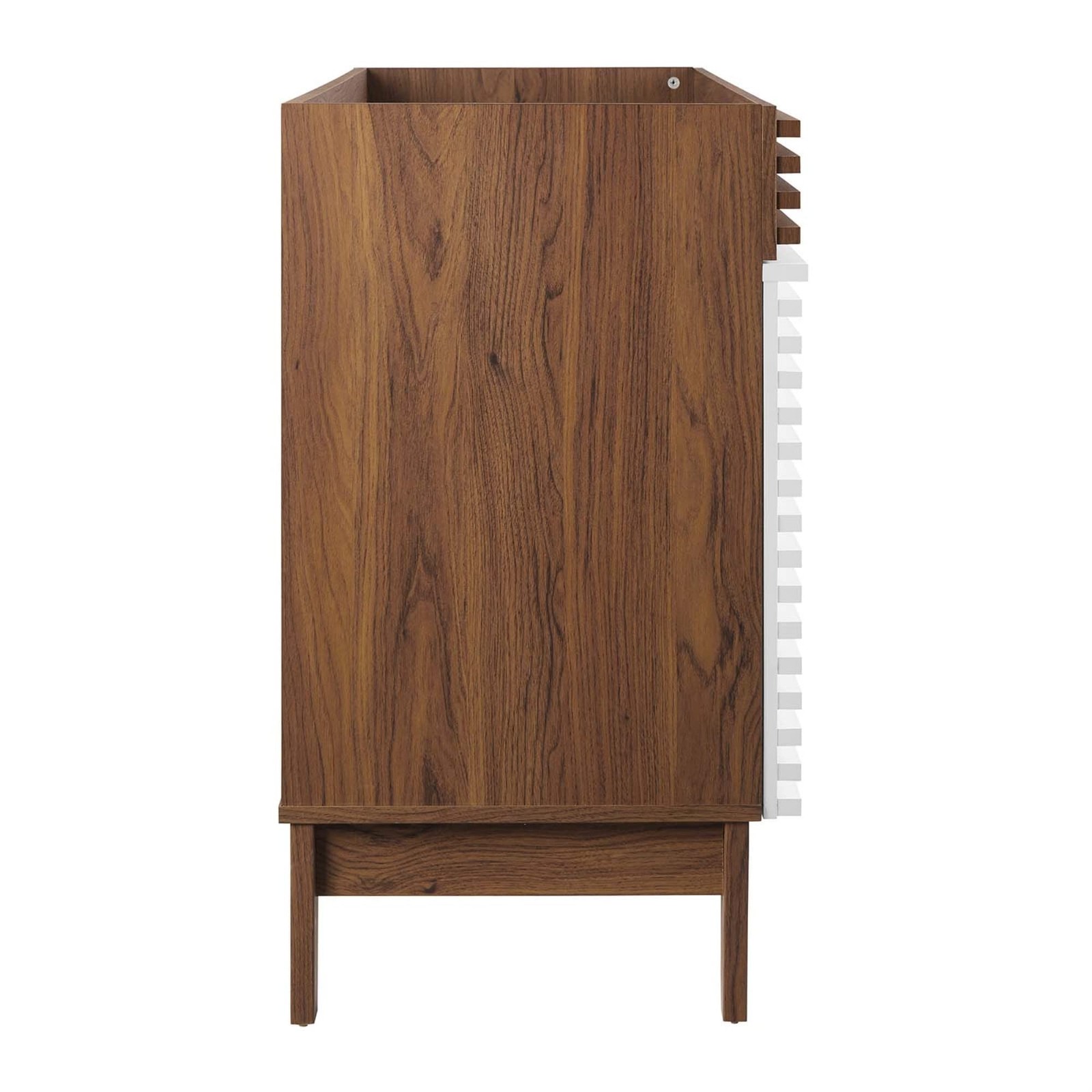 Modway Render 47″ MDF and Particleboard Bathroom Vanity Cabinet in White/Walnut