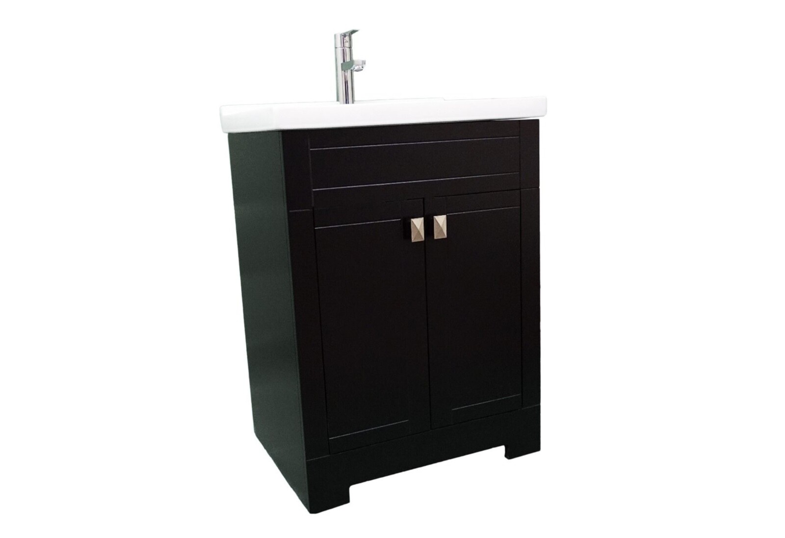 Trenta 24″ W x 19″ D x 33″ H Vanity in Black with White Ceramic Vanity Top