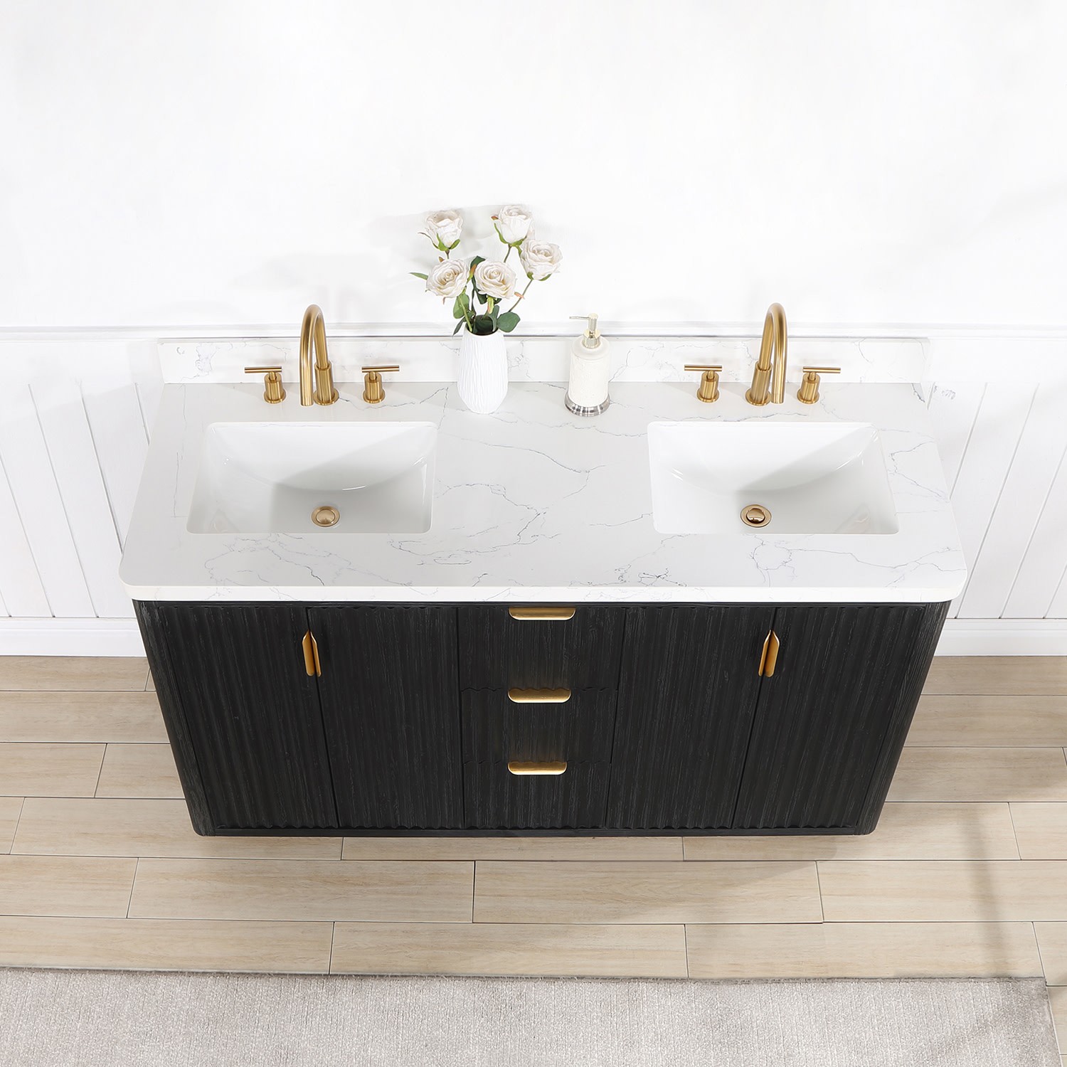 Miseno MV-NM-704160M Cadiz 60″ – Fir Wood Black / Lightning White
