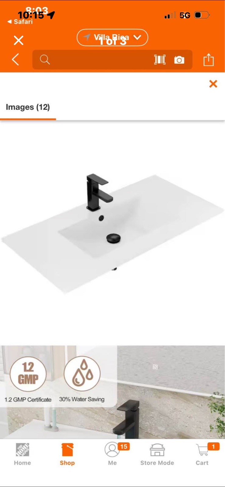 36 In. W X 18 In. D Rectangular 3 Hole Bathroom Sink Resin Vanity Top in White w