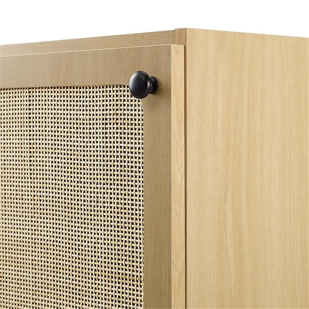 Modway Chaucer 18″ Wood & Rattan Bathroom Vanity Cabinet in Oak