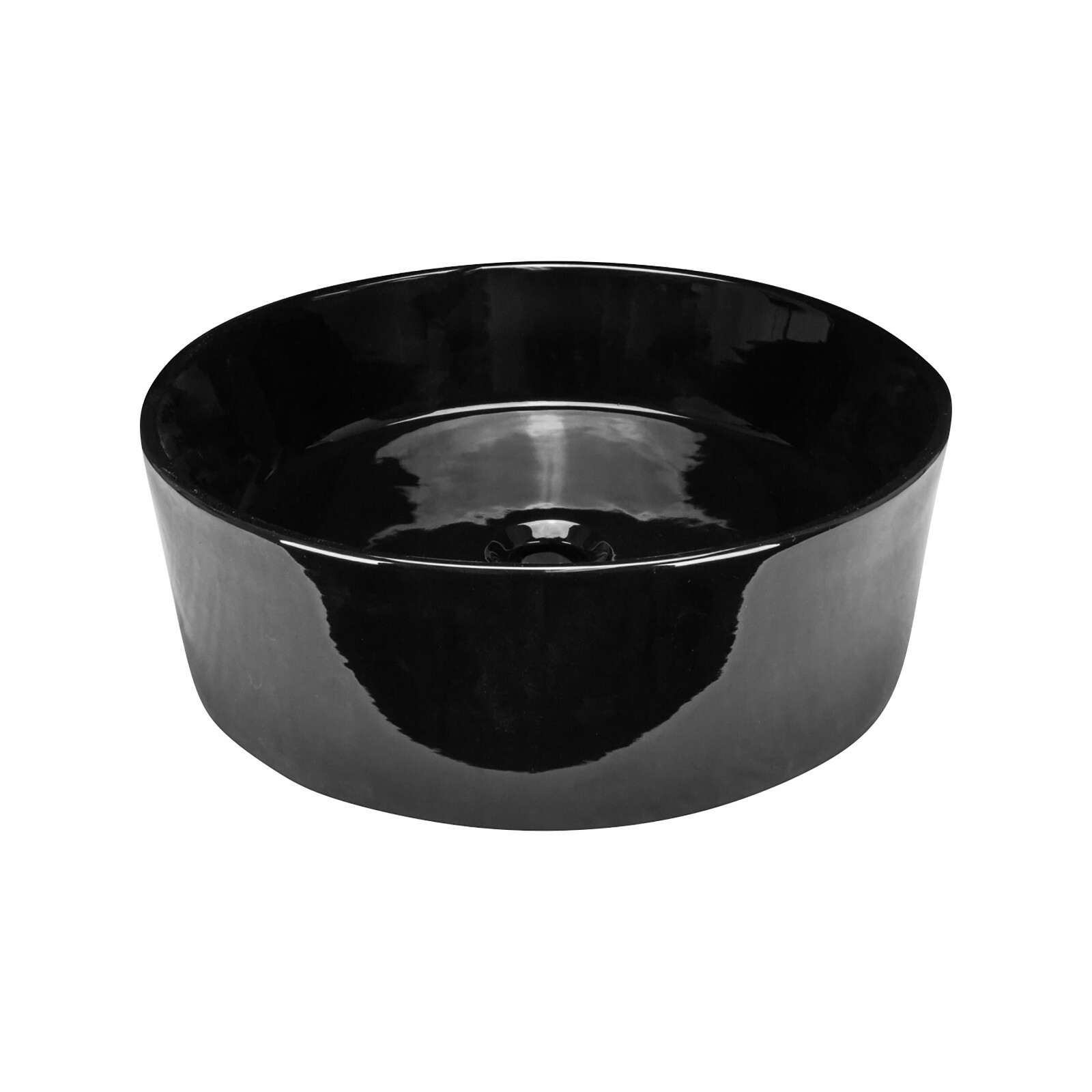 Moon Round Shaped Vessel Bathroom Vanity Sink 18-3/8″ Diameter Black Porcelain