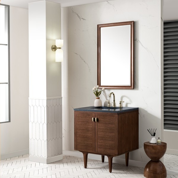 30″ James Martin Amberly 670-V30-WLT-3CSP Vanity Cabinet Charcoal Soapstone Top