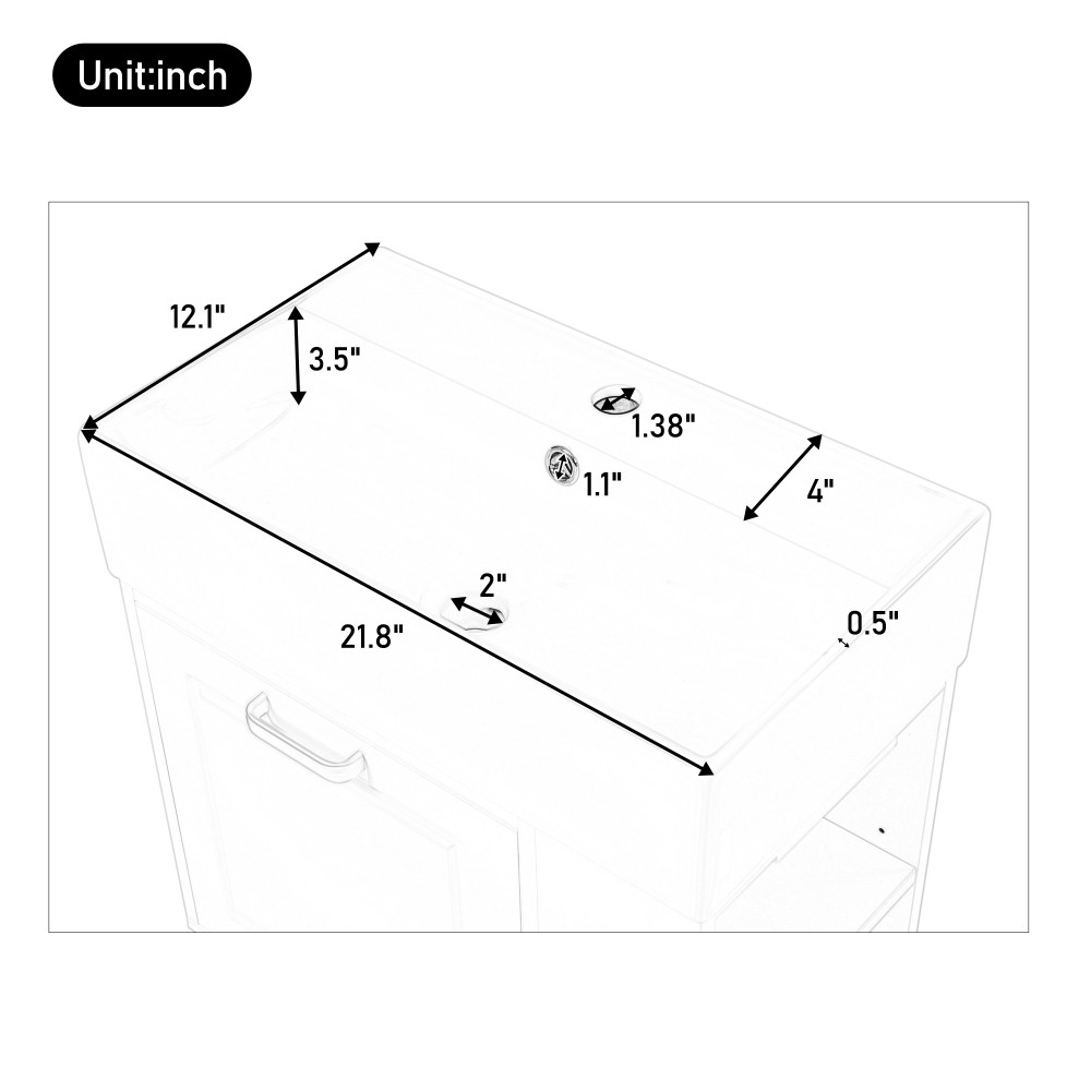 Wall-Mounted Bathroom Vanity with Sink Adjustable Shelves Soft-Close Mechanism