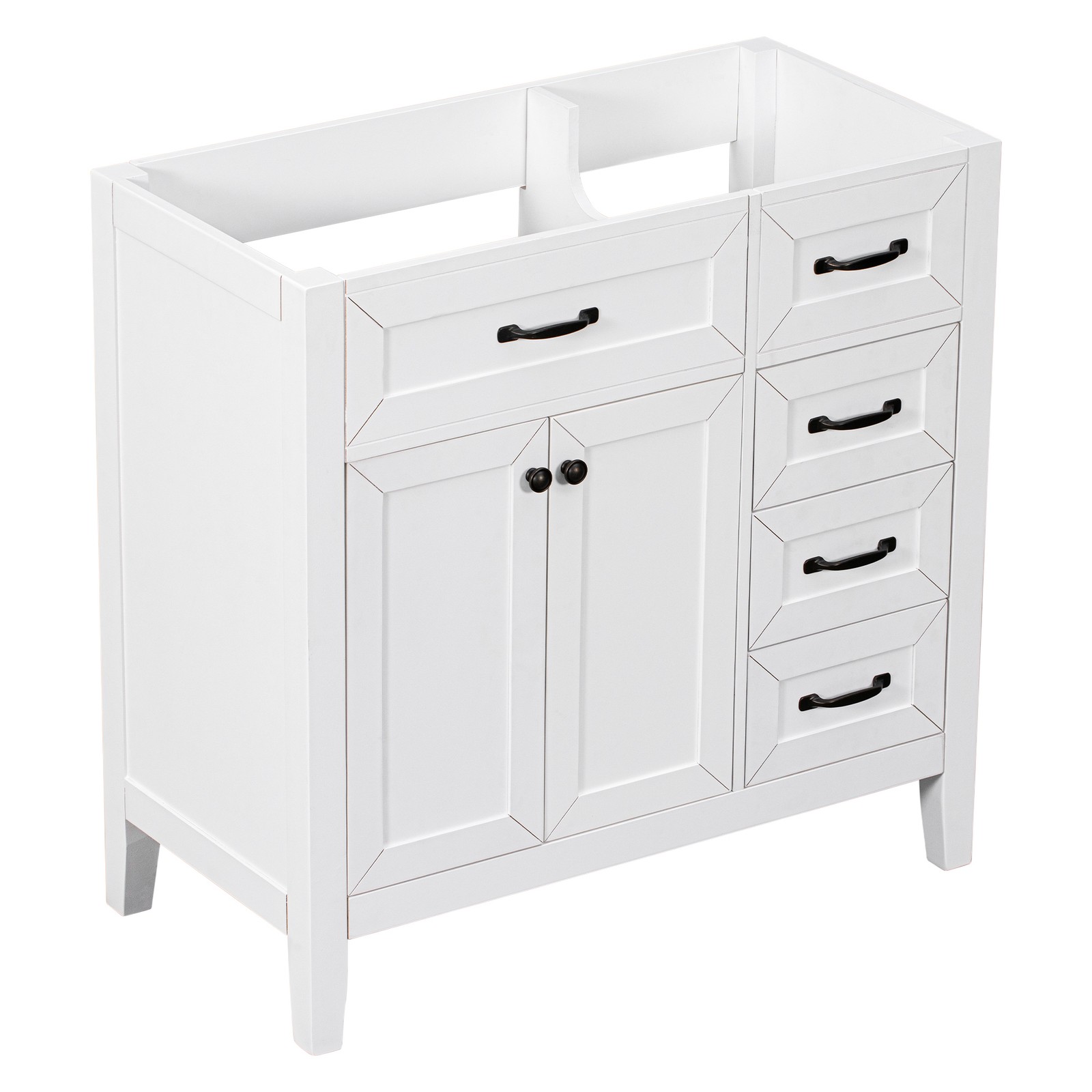36″ Bathroom Vanity Base Only Cabinet with Drawers White