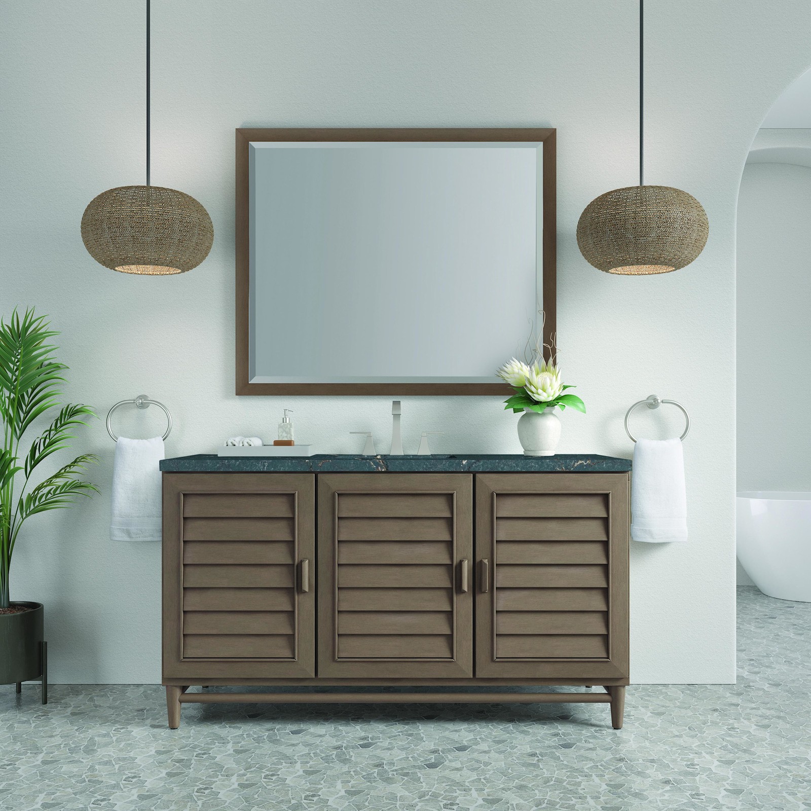 James Martin Vanities 620-V60S-3PBL Portland 60″ Single Basin – Wood