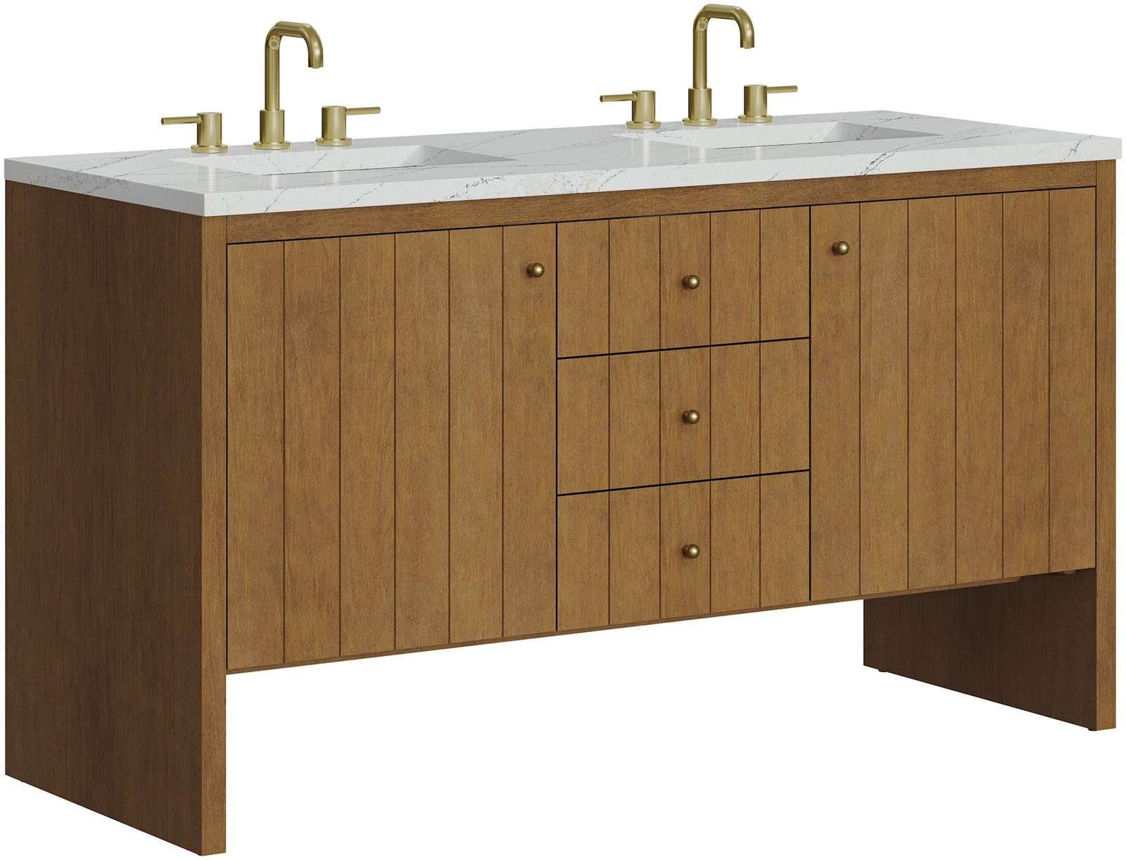 James Martin Vanities 435-V60D-FENC Hudson 60″ – Light Natural Oak