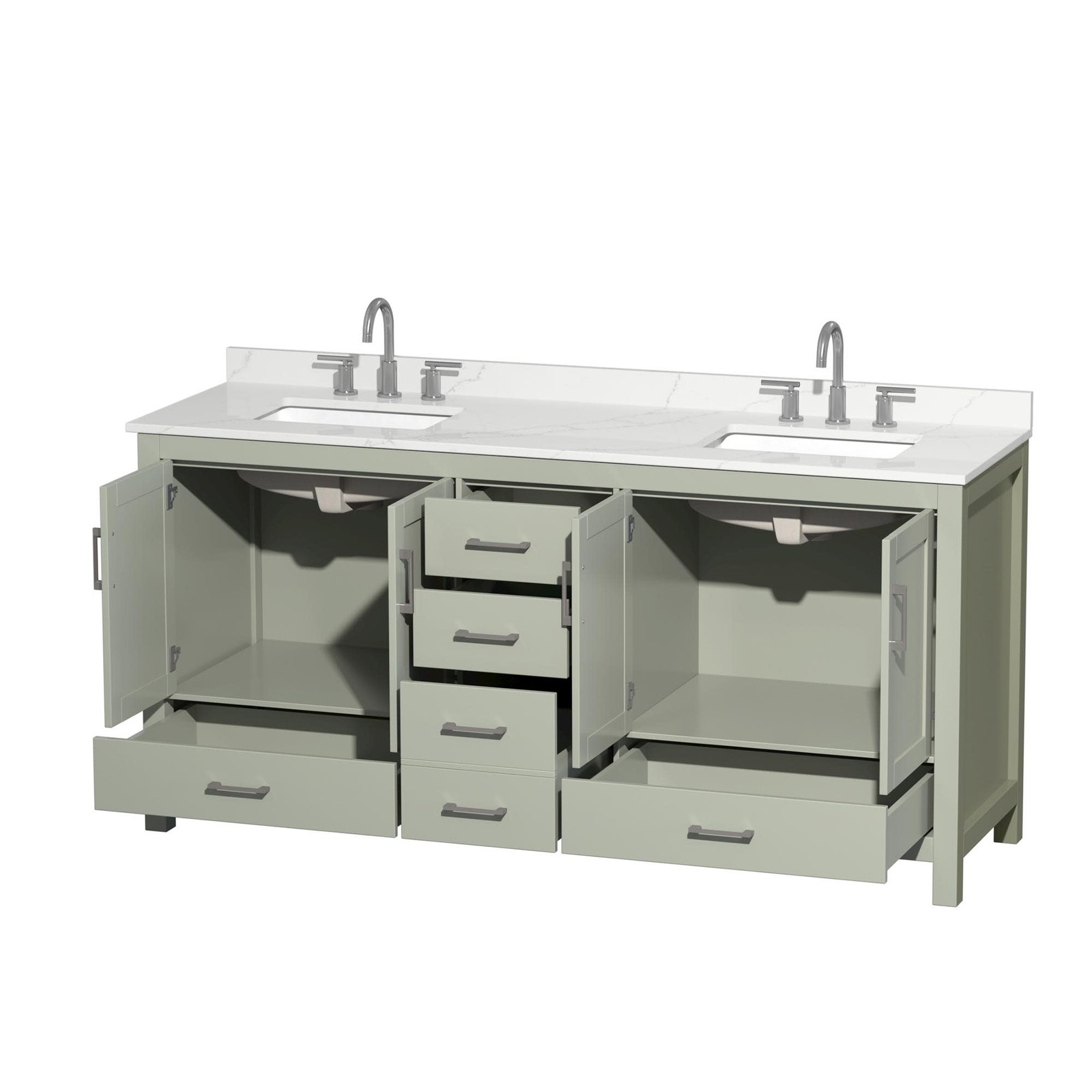Wyndham Collection WCS141472D-QTZ-US3MXX Sheffield 72″ – Gray / Giotto Quartz