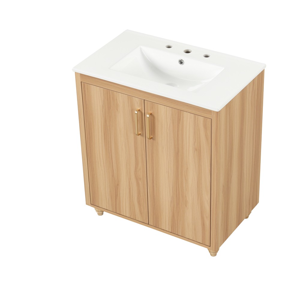 30″ Bathroom Vanity with Sink Combo Multi-functional Bathroom Cabinet with Doors