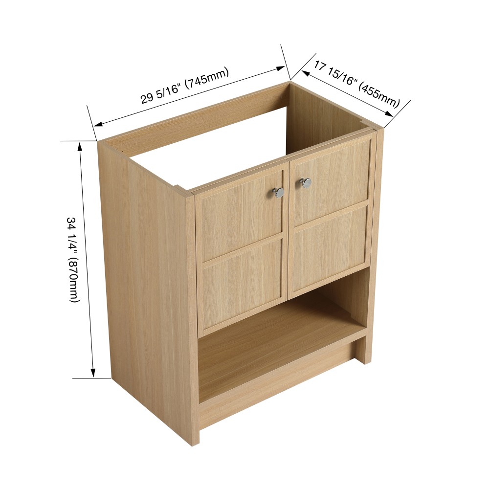 Vanity with Countertop, Freestanding, Featuring Dual Soft-Close Doors