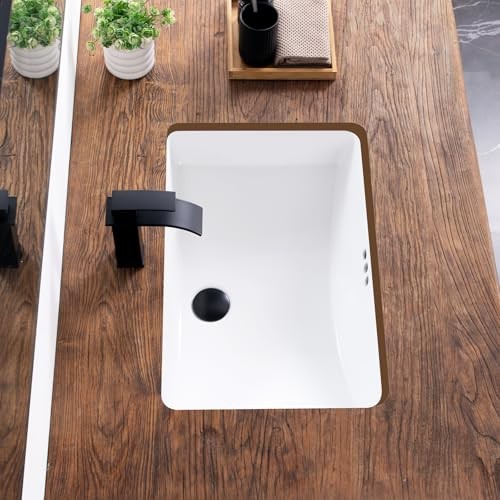 White Ceramic 24″ Undermount Bathroom Sink – Rectangular – 23.8″x16.3″