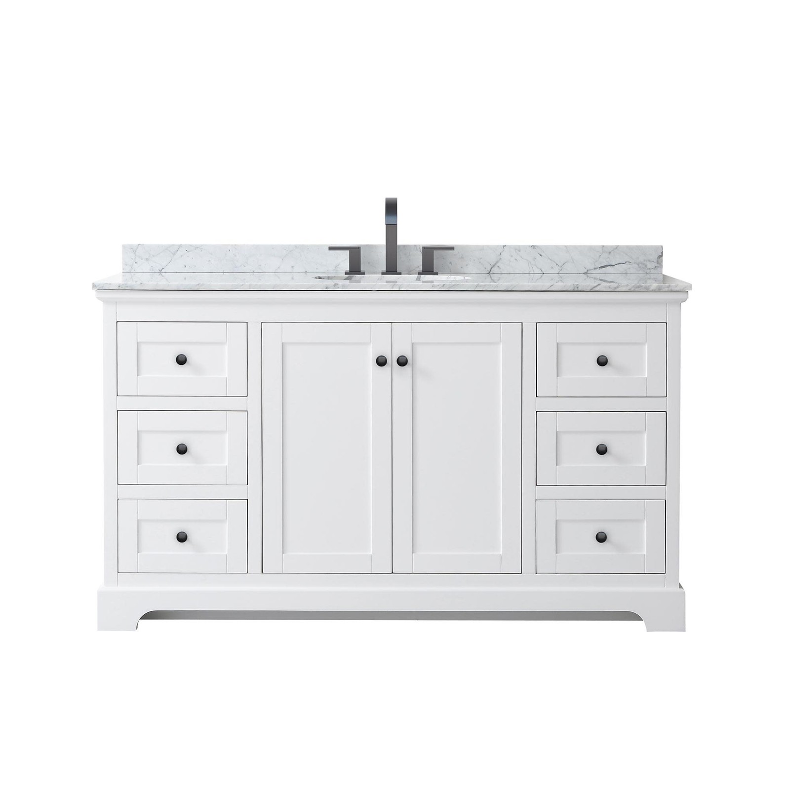 Wyndham Collection WCV232360SCMUNOMXX Avery 60″ – Dark Gray / White Carrara