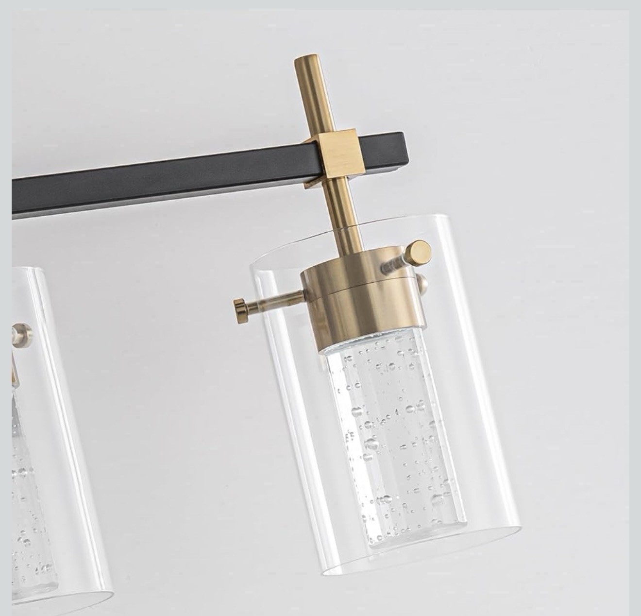 Bathroom Light Fixtures Black and Gold, 5 Light Bathroom Vanity Light, Modern