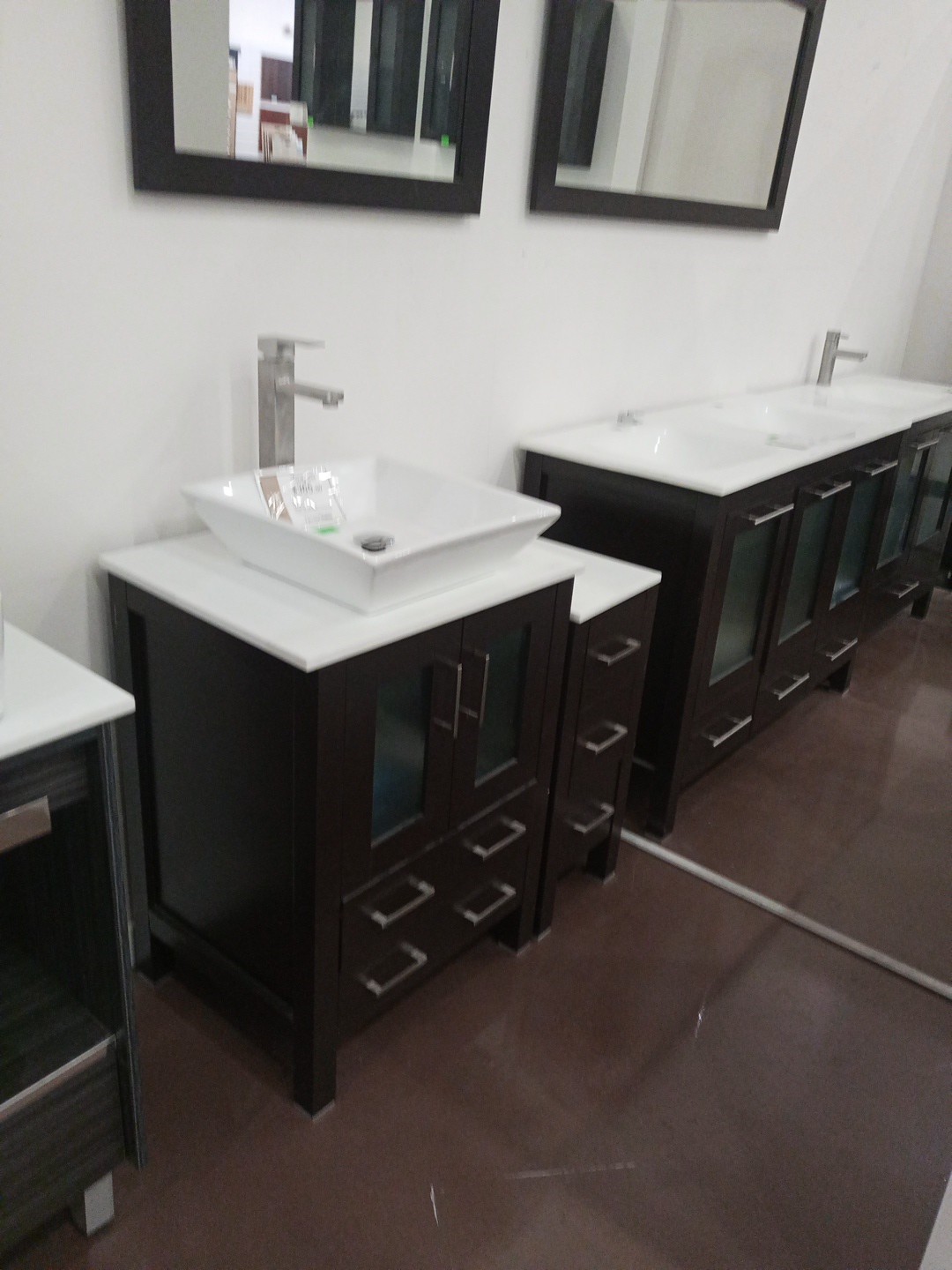16″ 24″ 30″ 36″ 48′ 55″ 60″ Vanity Base Sink Mirror White Black Gray Blue