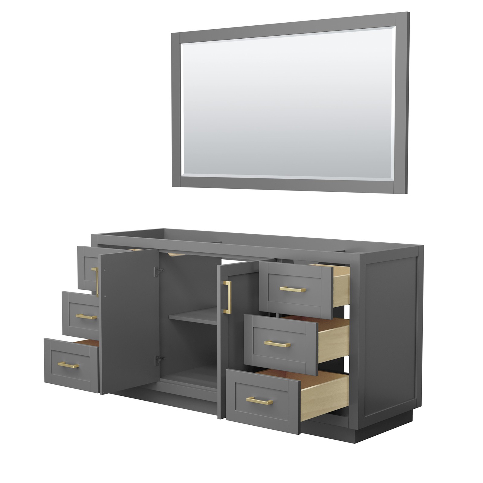 Wyndham Collection WCF2929-66S-CX-M58 Miranda 66″ Single – White / Brushed Gold