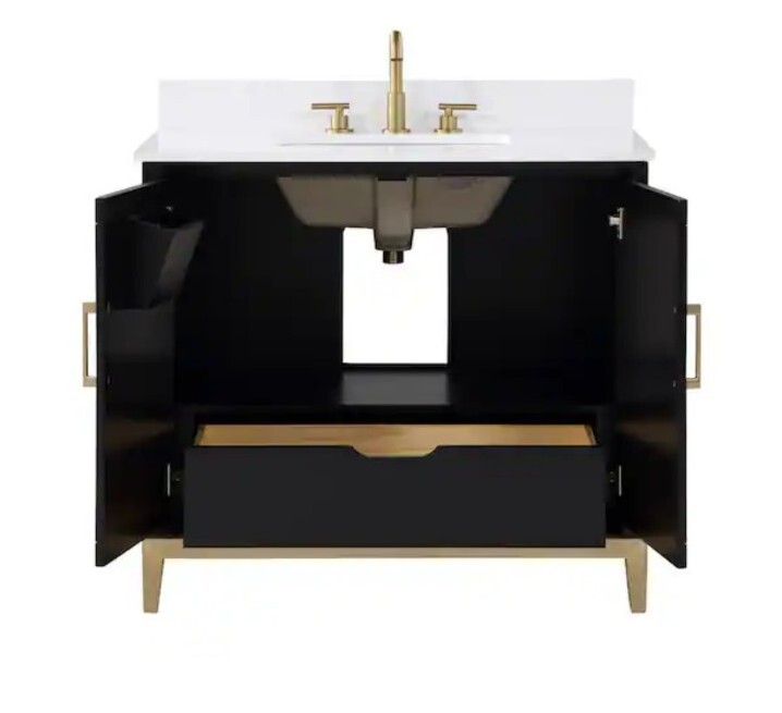 Bemma Gracie 36″ Midnight Black Lavatory Bathroom Vanity Basin Sink Vb-gr36sfm-0