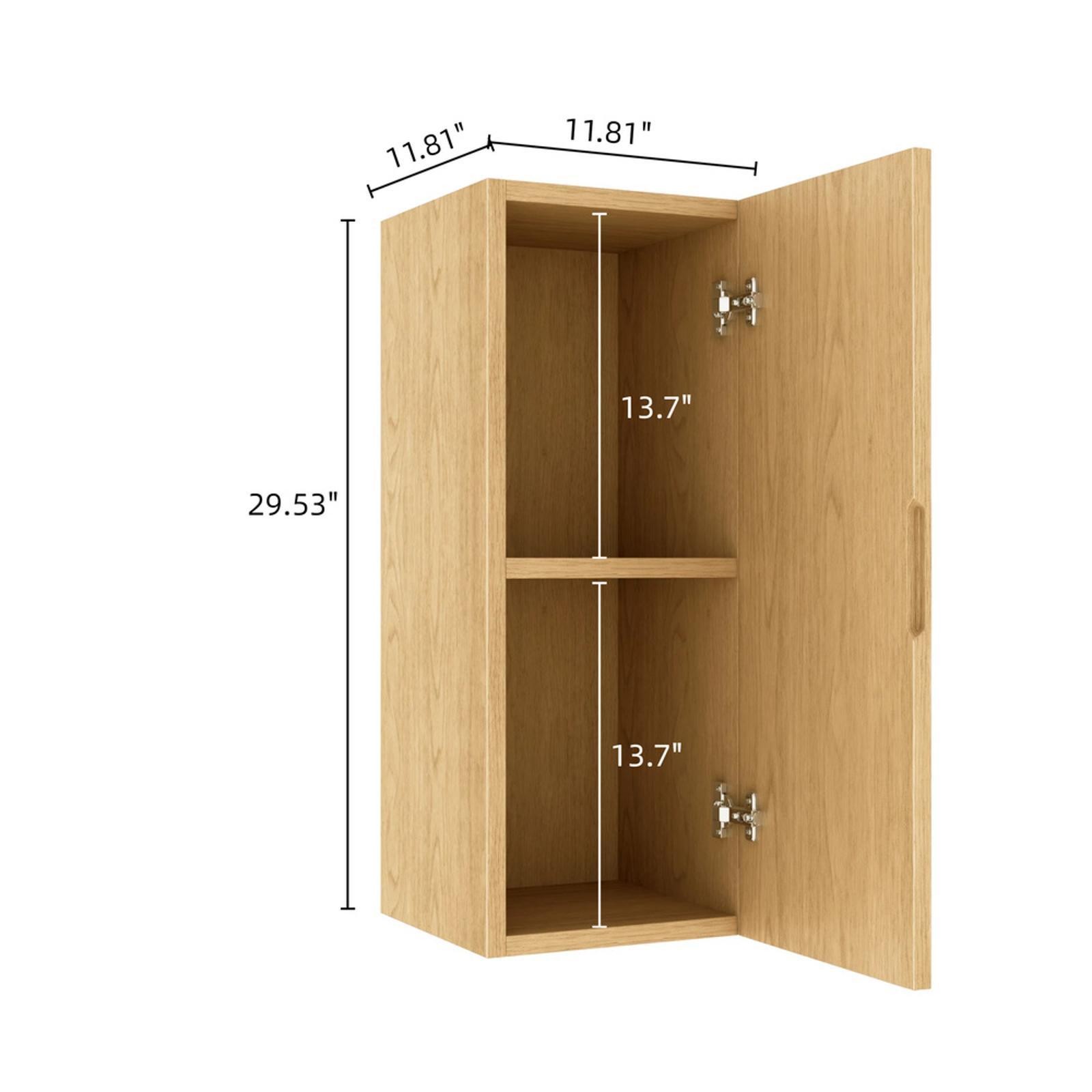 Floating Striped Vanity Cabinet Oak Woodgrain Bathroom Shelf for Compact Spaces