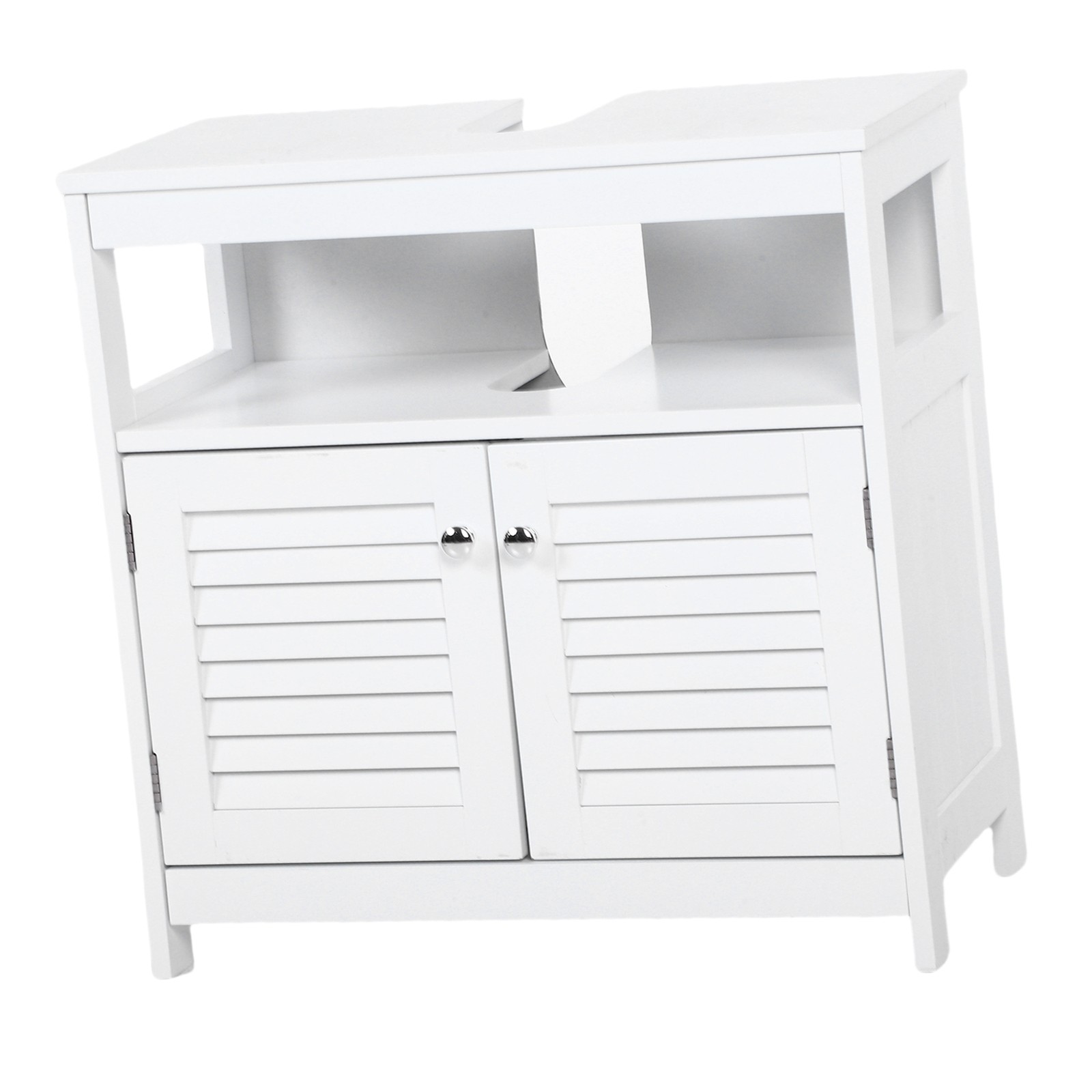Bathroom Vessel Sink Vanity Under Sink Storage Cabinet With 2 Doors Open Shelf