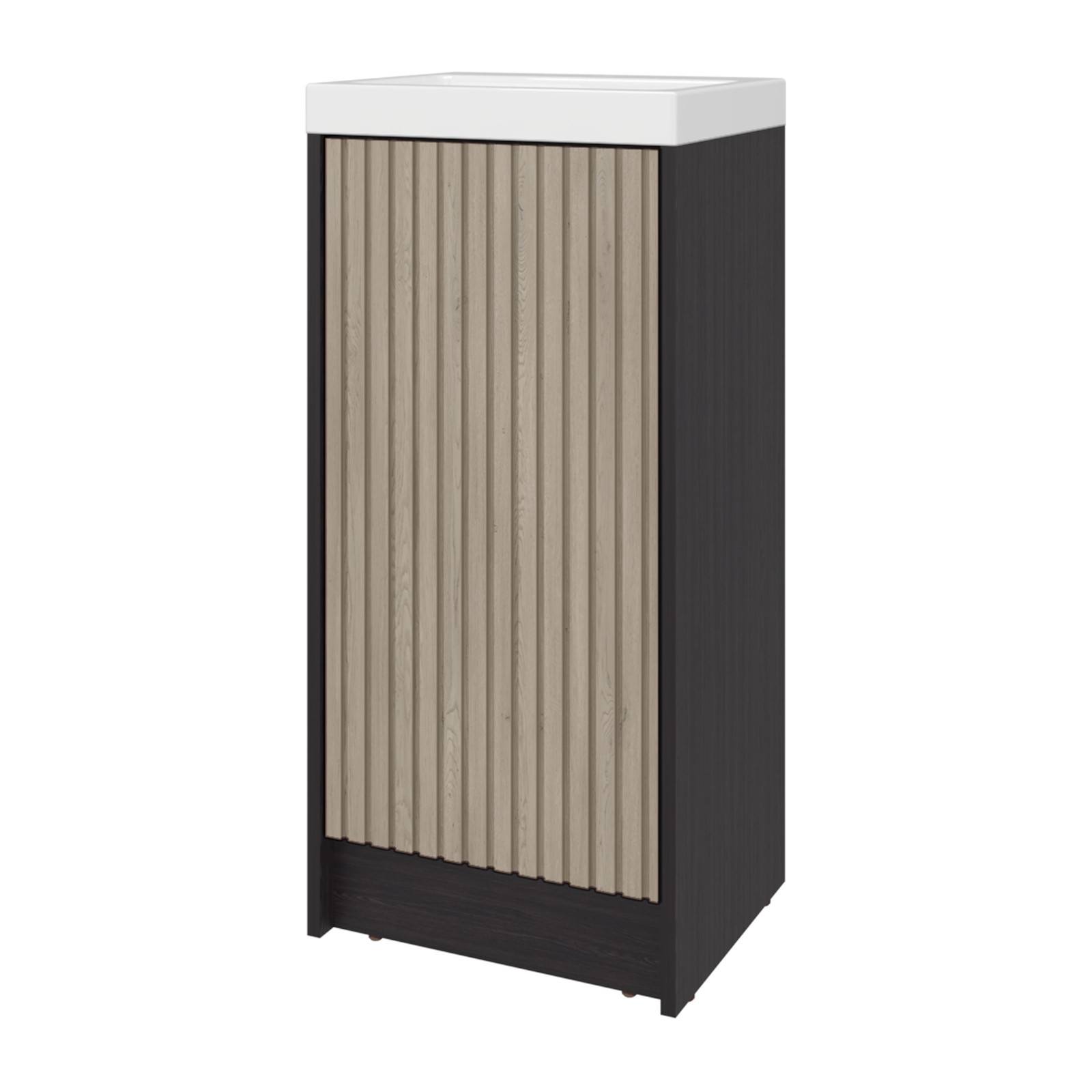 Bathroom Storage Cabinet 32″H Black Wengue Modern One Door