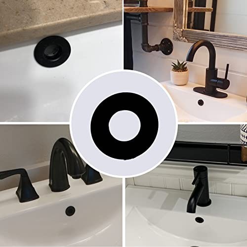 2 Pack Sink Overflow Ring Matte Black Bathroom Vanity Sink Overflow Cover