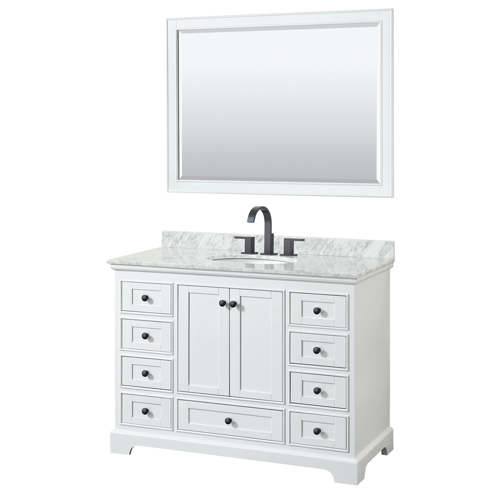Wyndham Collection WCS202048SCMUNOM46 Deborah 48″ – Dark Gray / White Carrara