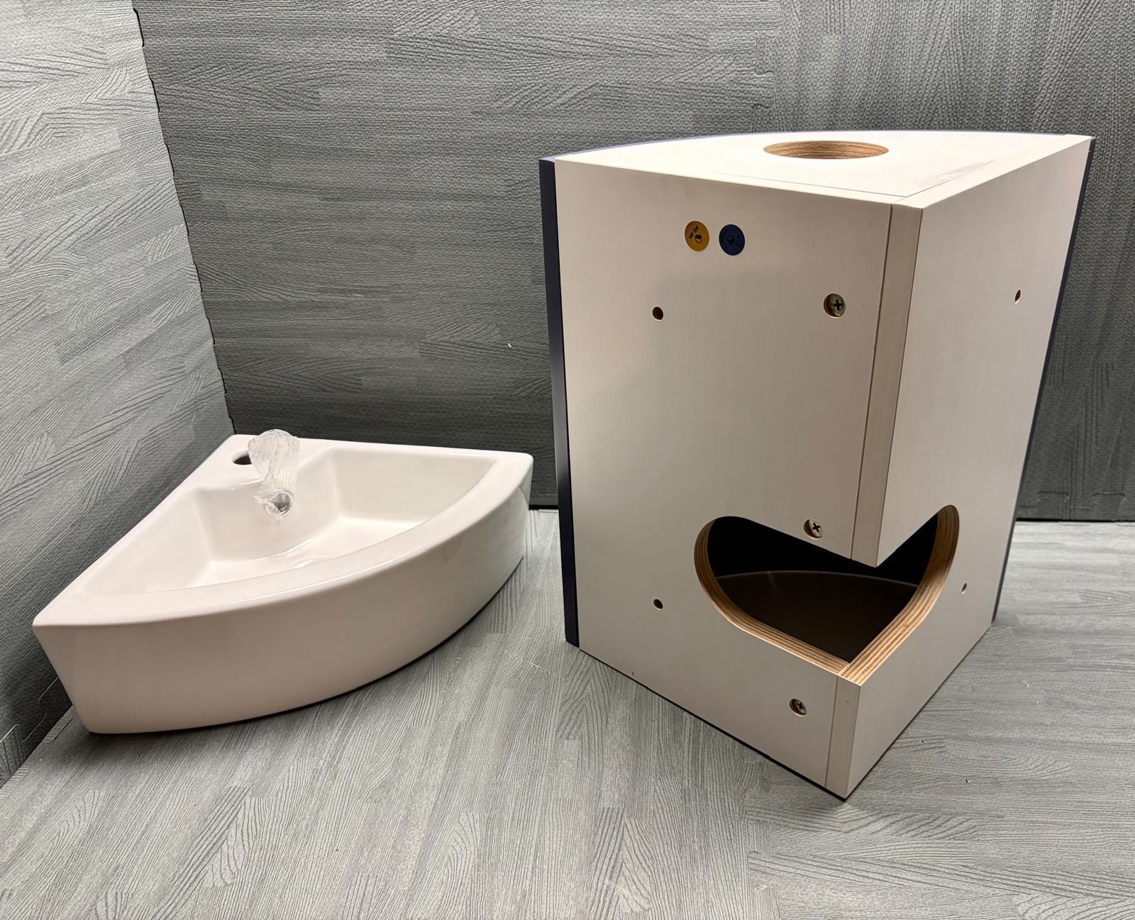 Wall Mounted Corner Single Bathroom Vanity New ARTCHIRLY With Ceramic Vanity Top