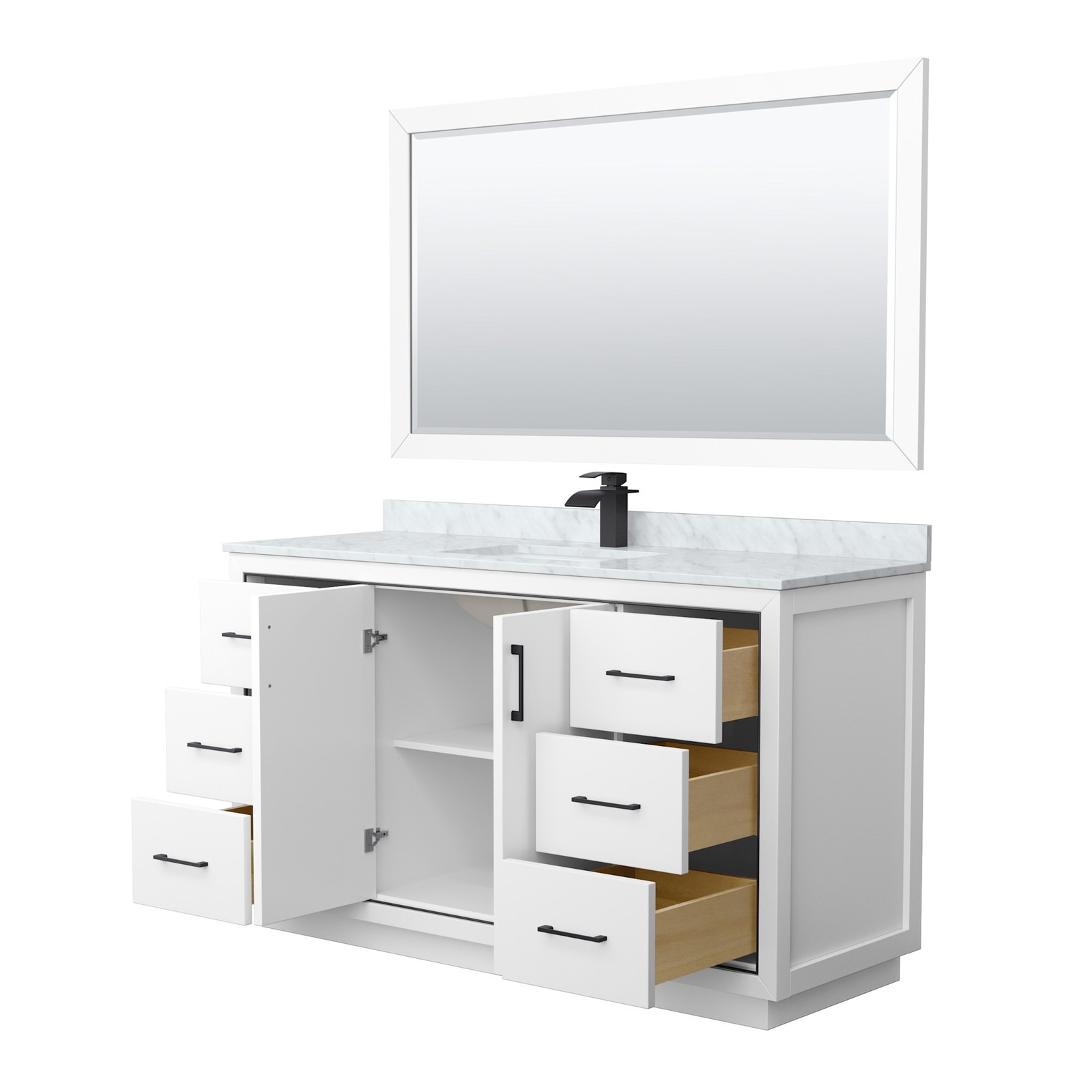 Wyndham Collection WCF1111-60S-NAT-M58 Icon 60″ – Dark Gray / Brushed Nickel