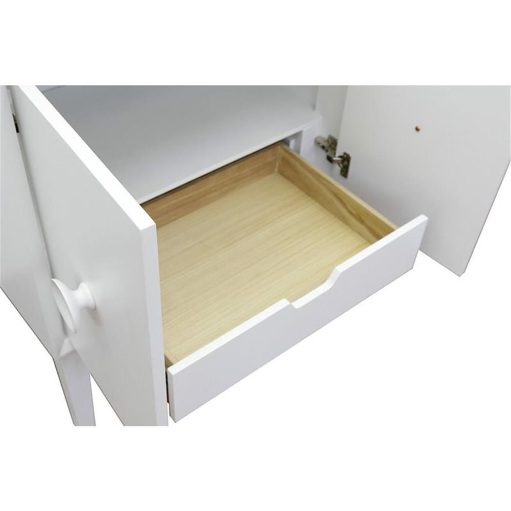 Stora 31″ Solid Wood Single Oval Sink Vanity with Black Galaxy Top in White