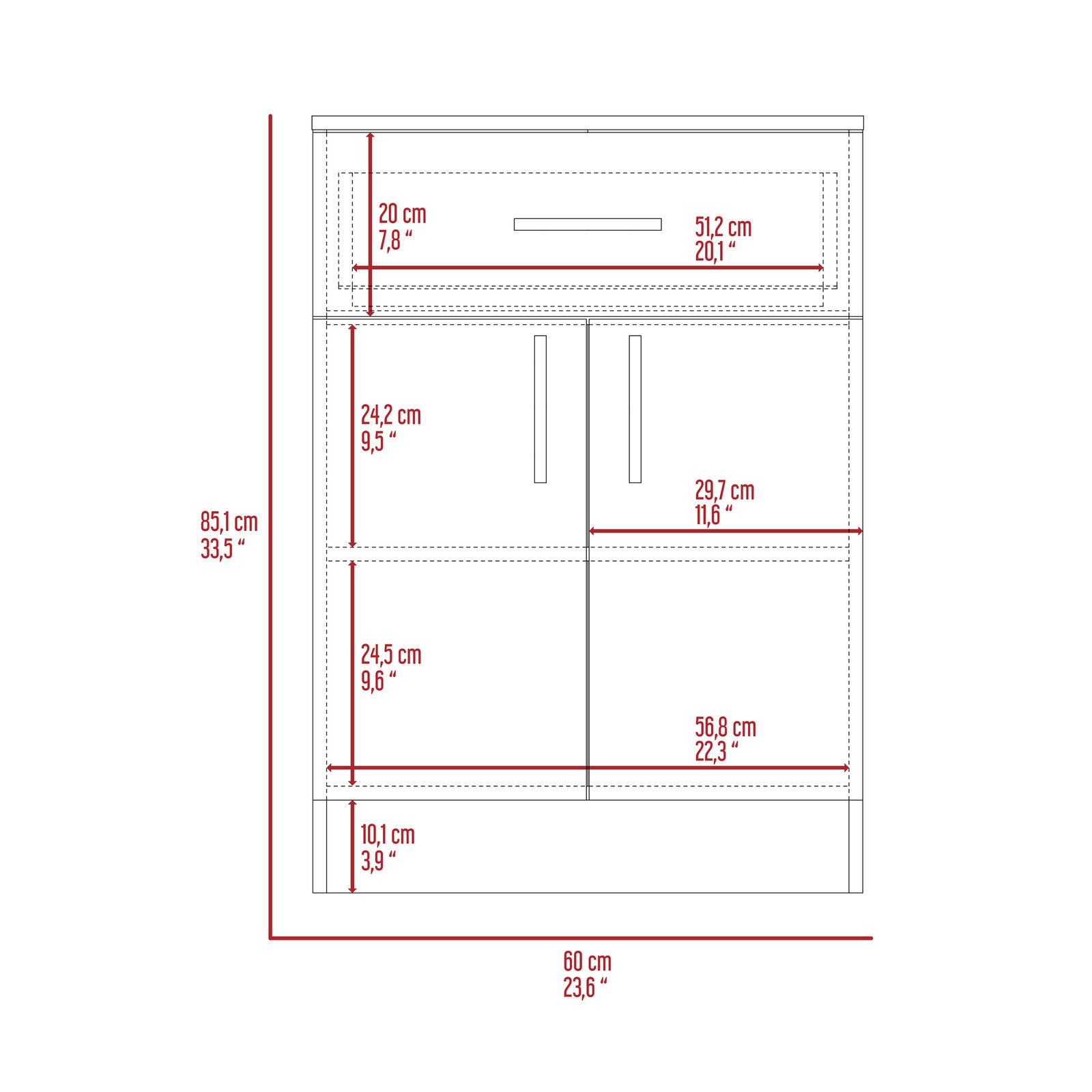 Oxford Pantry Cabinet, One Drawer, One Double Door Cabinet With Two Shelves