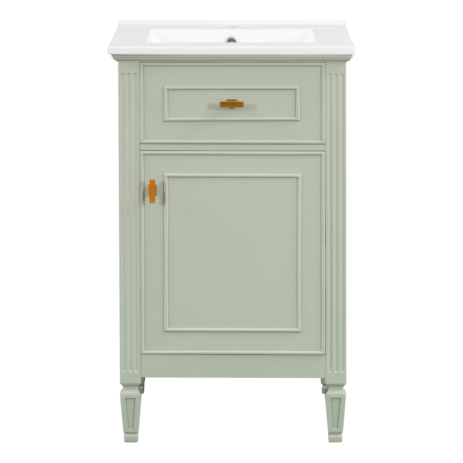 20″ Bathroom Vanity w/Ceramic Sink Modern Storage Cabinet w/Adjustable Shelf