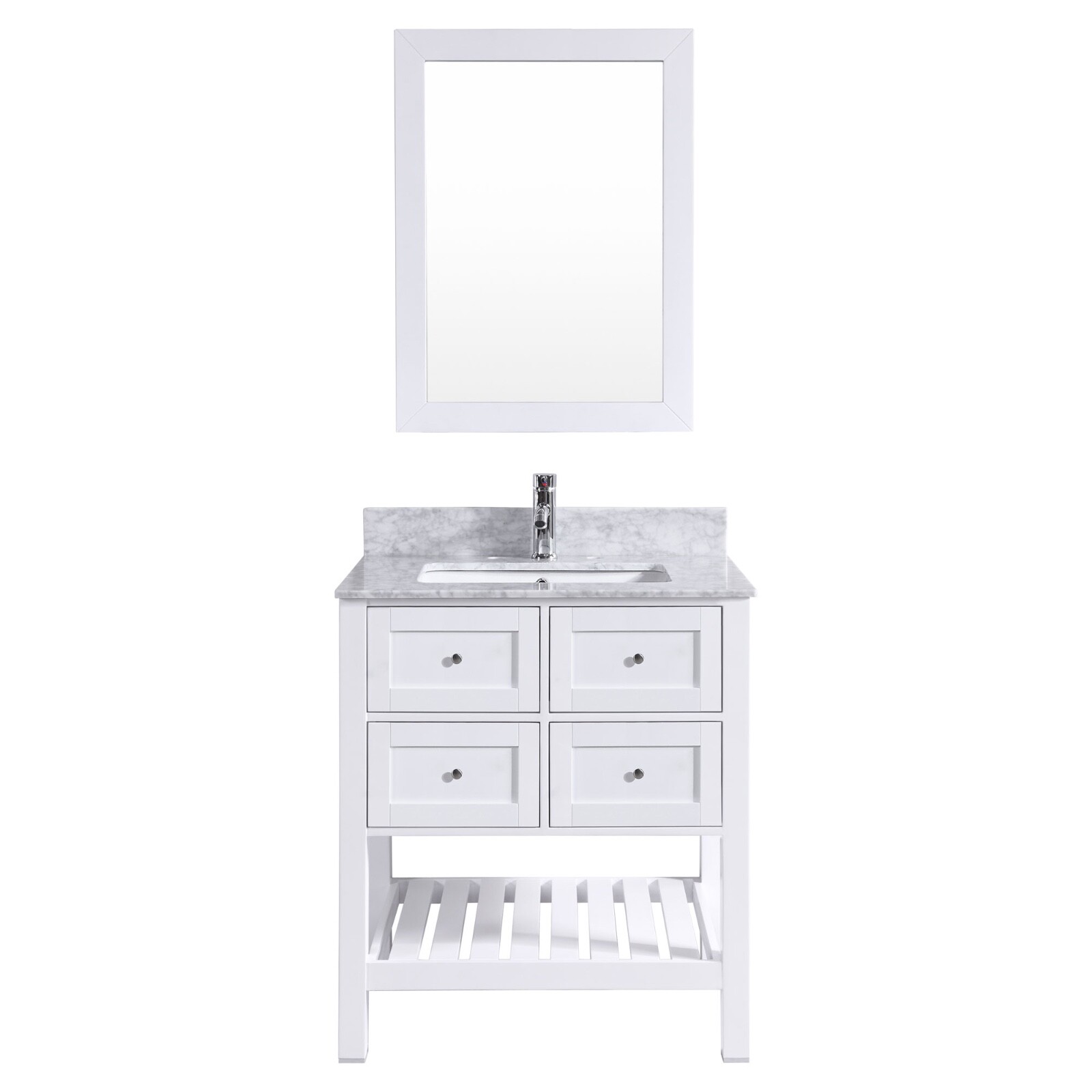 35.5″ Vanity Cabinet Set with Mirror White LV6-36W by LessCare