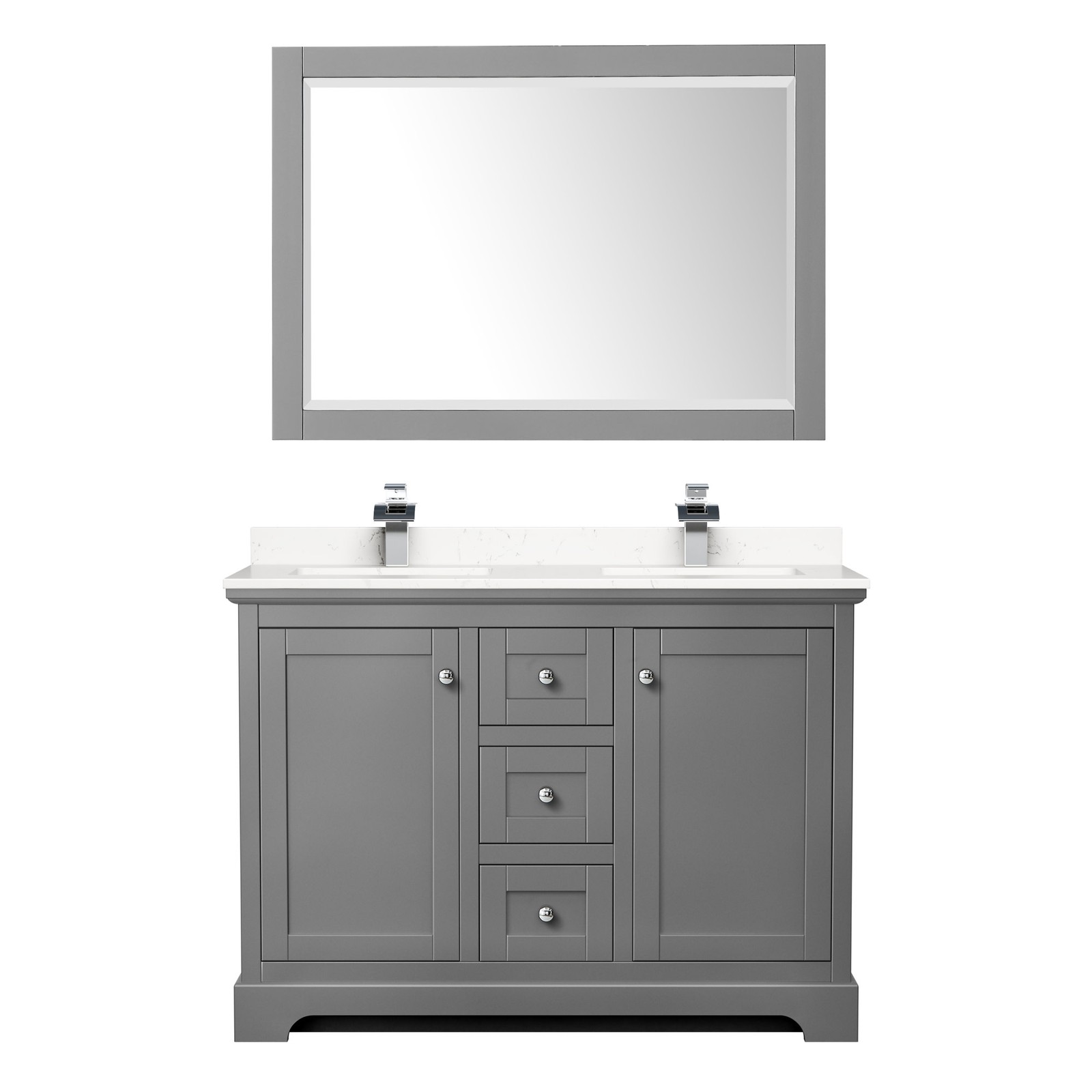 Wyndham Collection WCV232348D-VCA-M46 Avery 48″ – Dark Gray / White Cultured