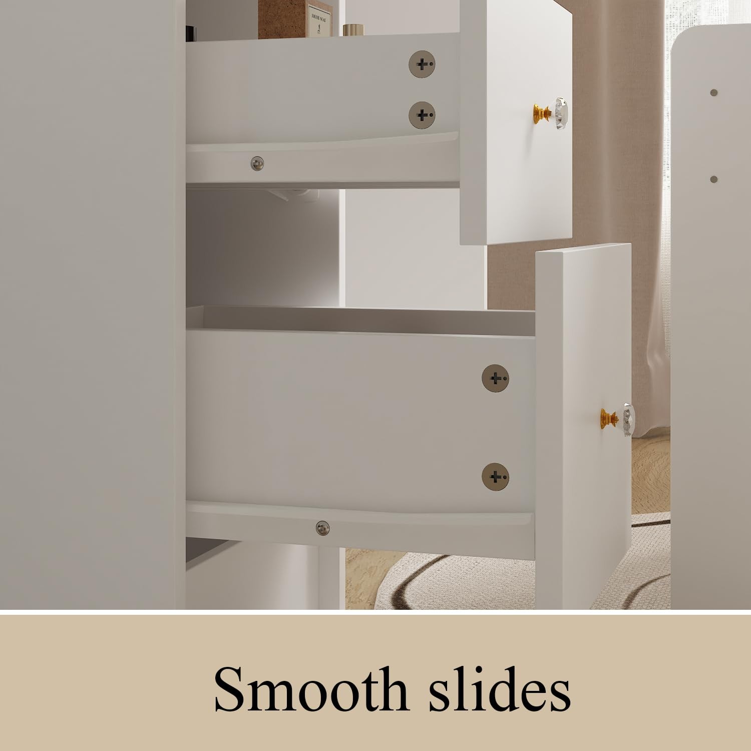 Vanity Set with LED Mirror Dressing Table 5 Drawers Shelves Makeup