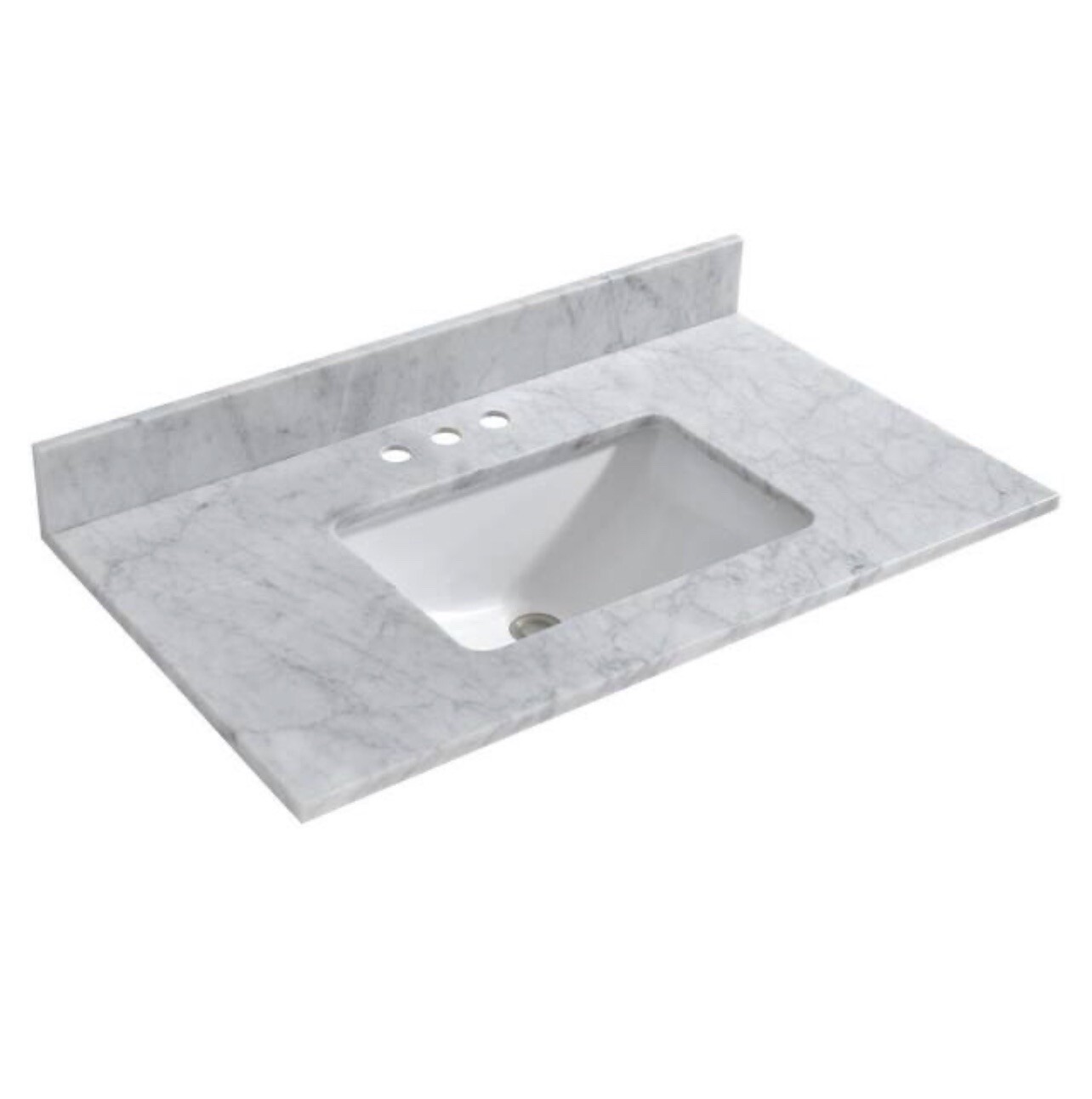 WOODBRIDGE Maldon 37 in. W x 22 in. D Single Basin Carrara Marble Vanity Top