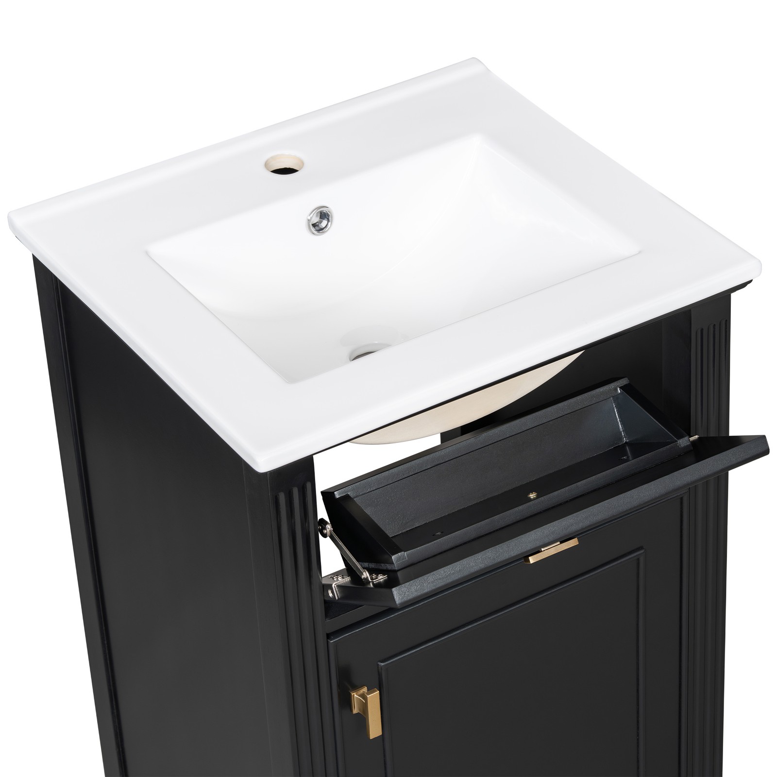 20″ Bathroom Vanity w/Ceramic Sink Modern Storage Cabinet w/Adjustable Shelf