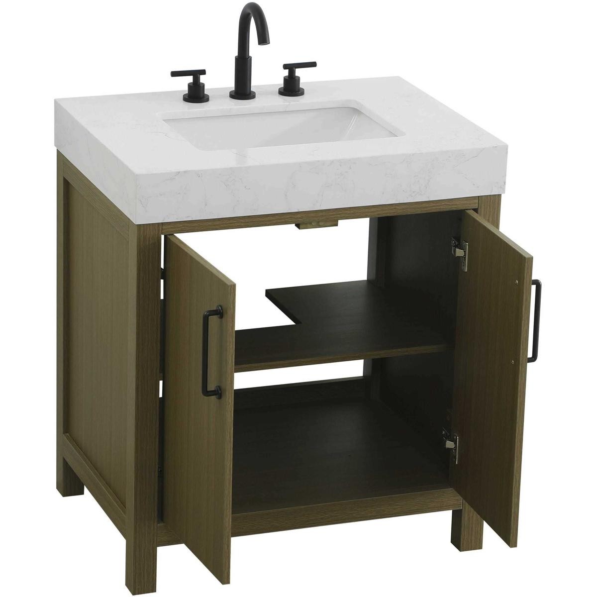 Elegant Lighting VF60630MCB Nathan Vanity Chestnut Brown