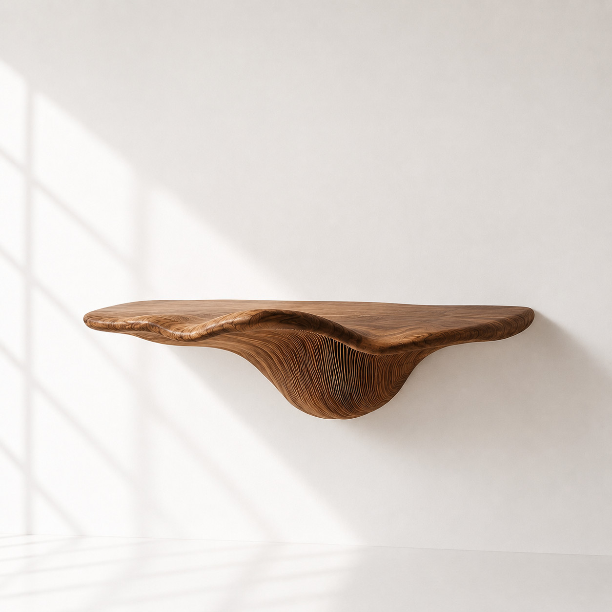 Organic Floating Wall Shelf Sculptural Wood Shelf Modern Mushroom Shelf Minimali