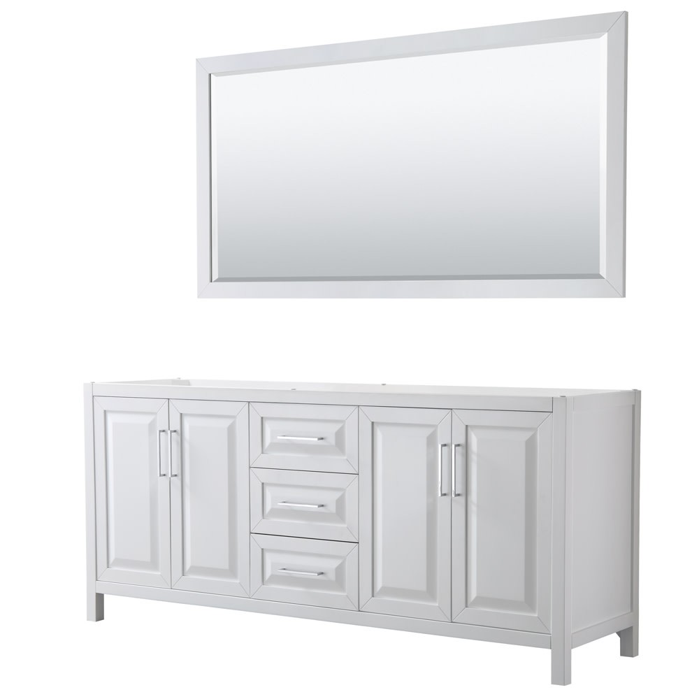 Wyndham Collection WCV252580DCXSXXM70 Daria 79″ Double – White / Polished Chrome