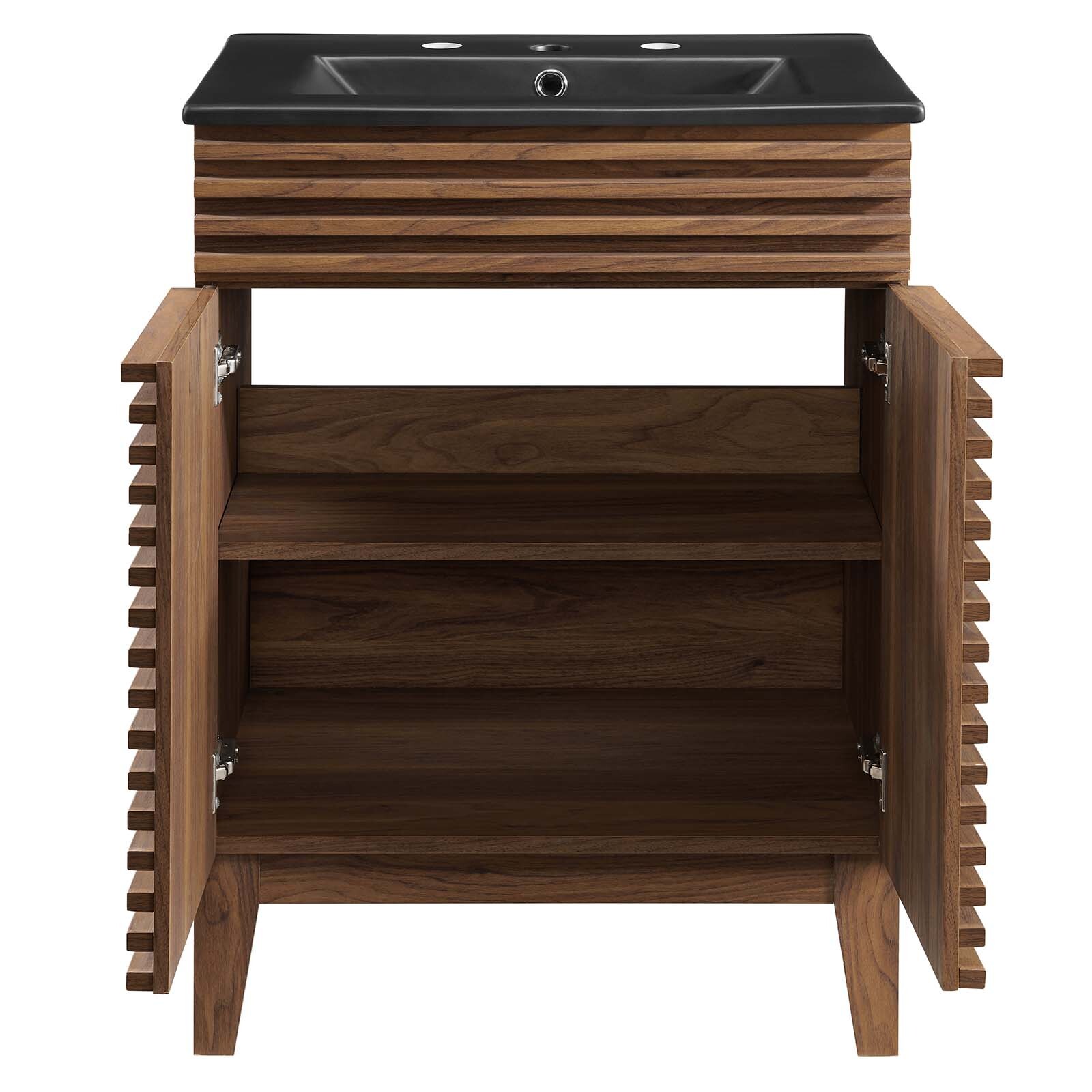 Modway Render 24″ Bathroom Vanity With Sink in Walnut Black