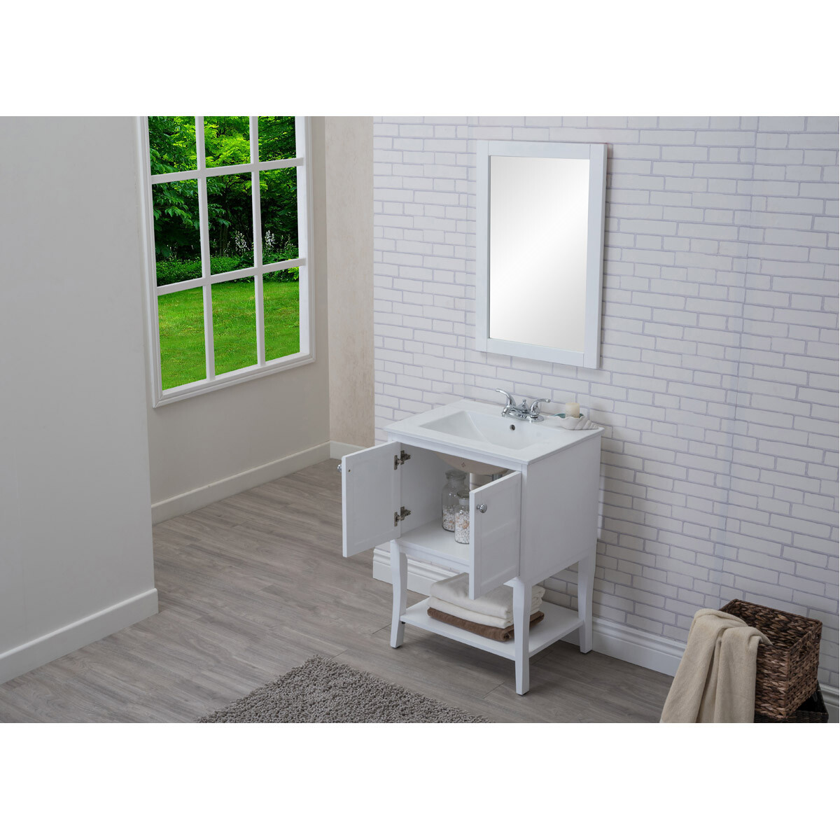 Elegant Lighting VF2100 Mason 24 X 33 inch White Vanity Set