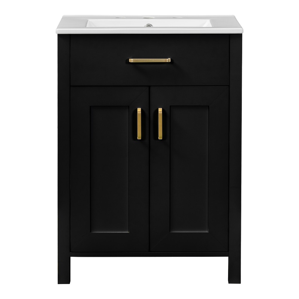 24″Bathroom Vanity Combo with Ceramic sink, Luxurious Space-Saving Vanity