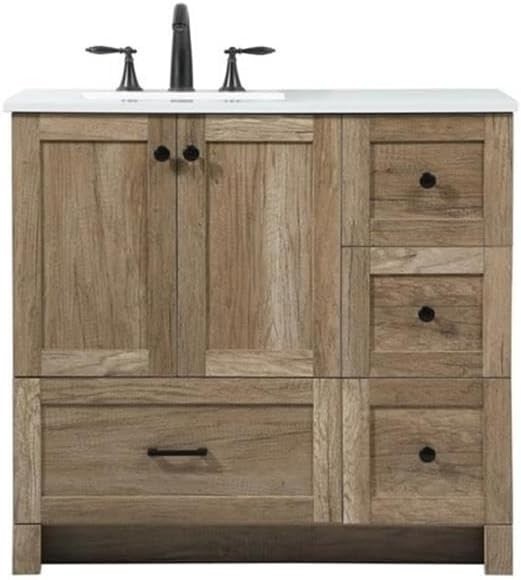 Elegant Lighting VF2836NT 36 inch Single Bathroom Vanity in Natural Oak