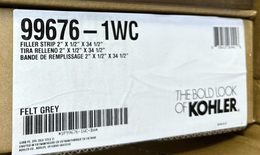 Kohler 99676-1WC – Filler Strip 2″ x 1/2″ x 34-1/2″ Felt Grey (Brown) Lot of 2