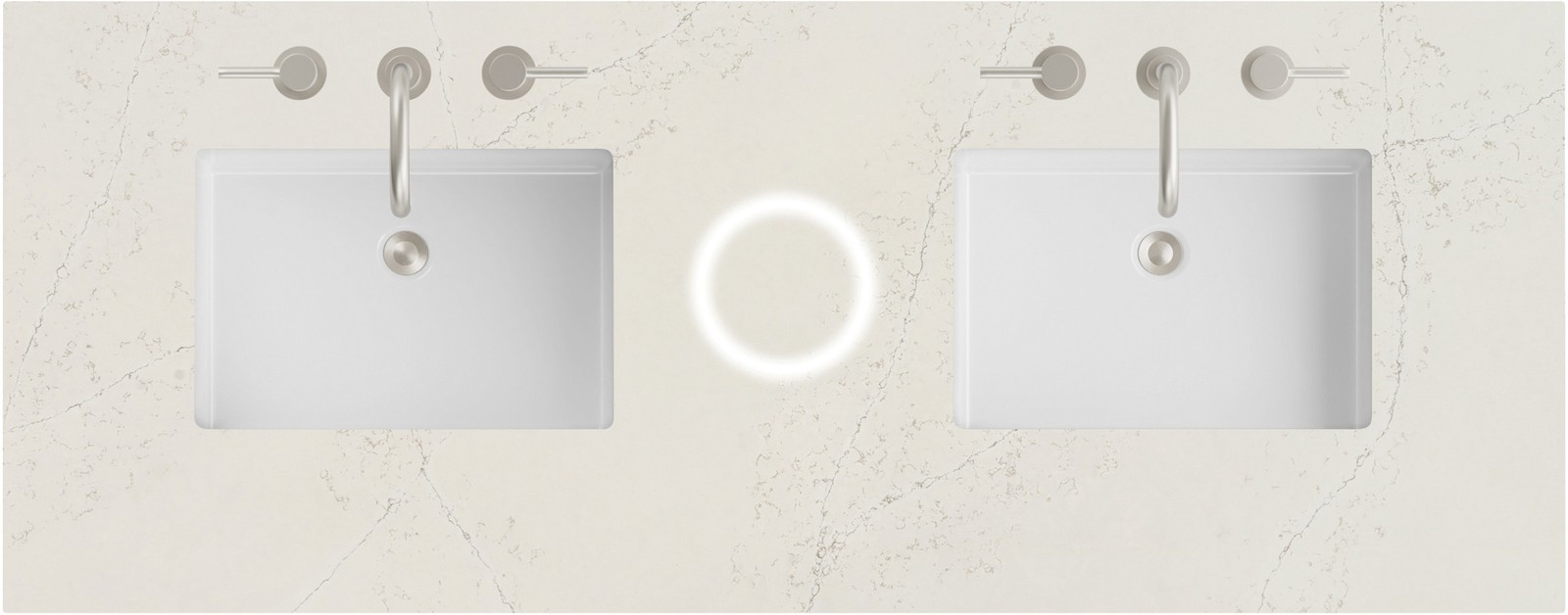 James Martin Vanities 050-S60D-FP-SNK 60″ Stone Composite Vanity – Siberian